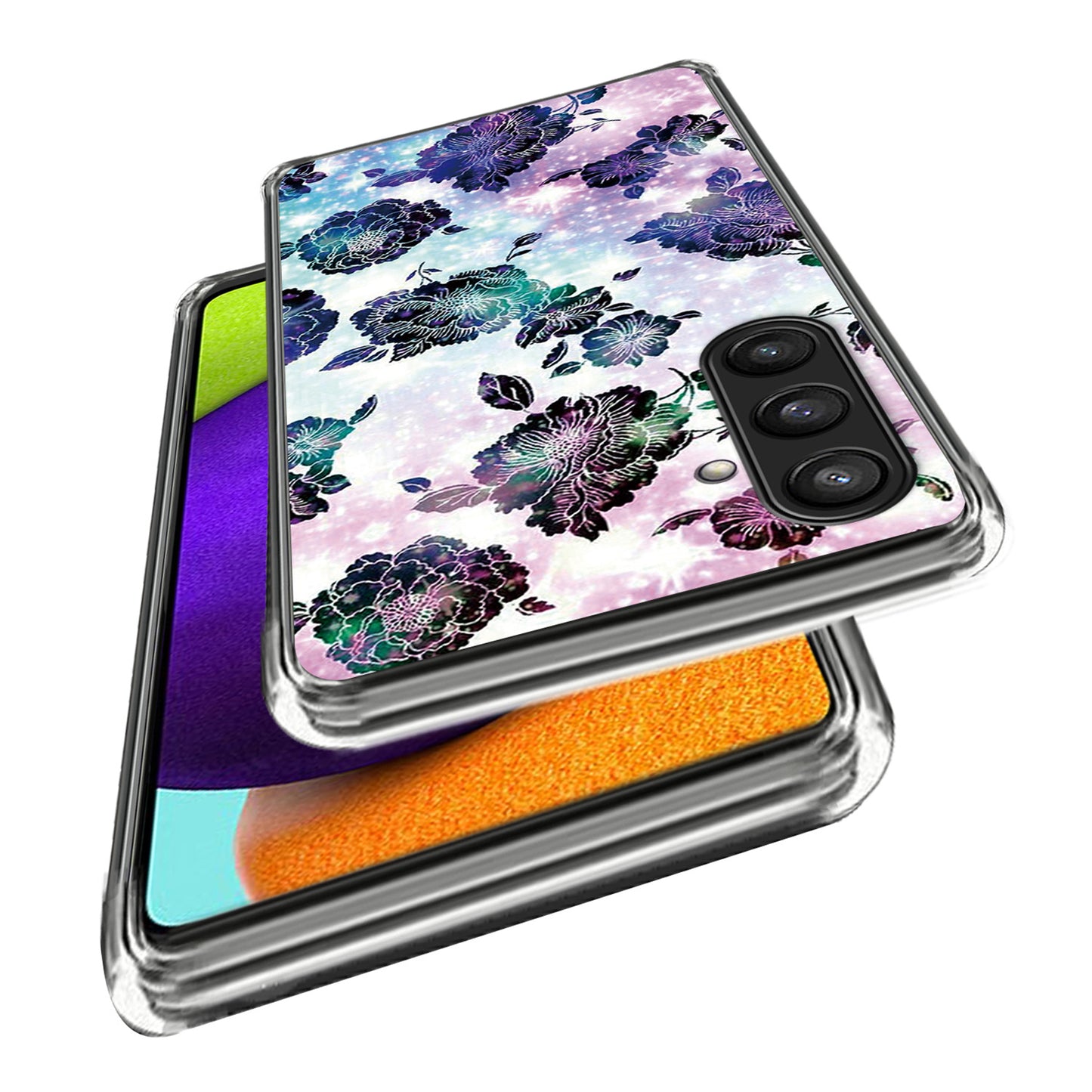 For Samsung Galaxy S24+ TPU Case Slim Fashion Pattern Protective Phone Cover - Purple Flowers
