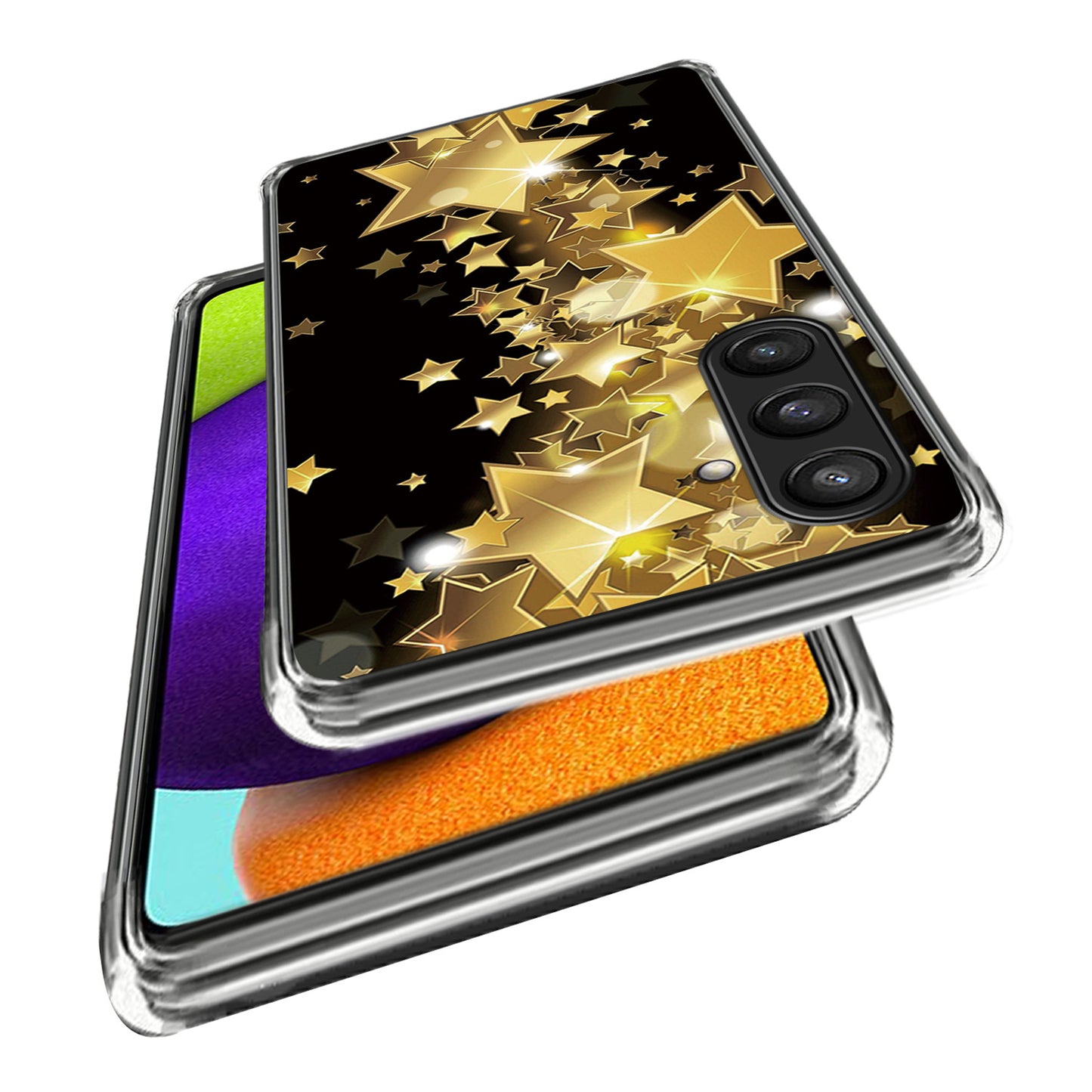 For Samsung Galaxy S24+ TPU Case Slim Fashion Pattern Protective Phone Cover - Golden Stars
