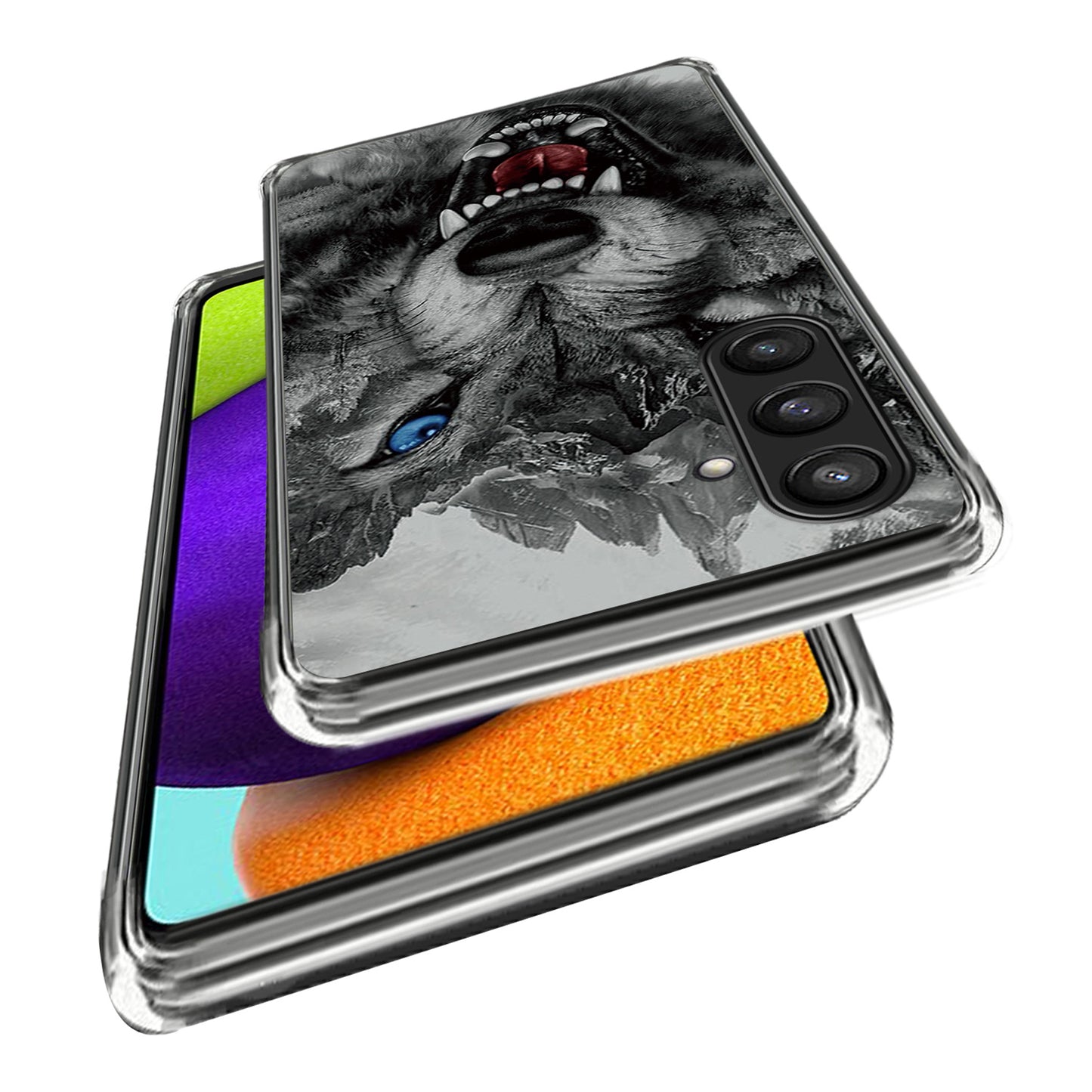 For Samsung Galaxy S24+ TPU Case Slim Fashion Pattern Protective Phone Cover - Fierce Wolf