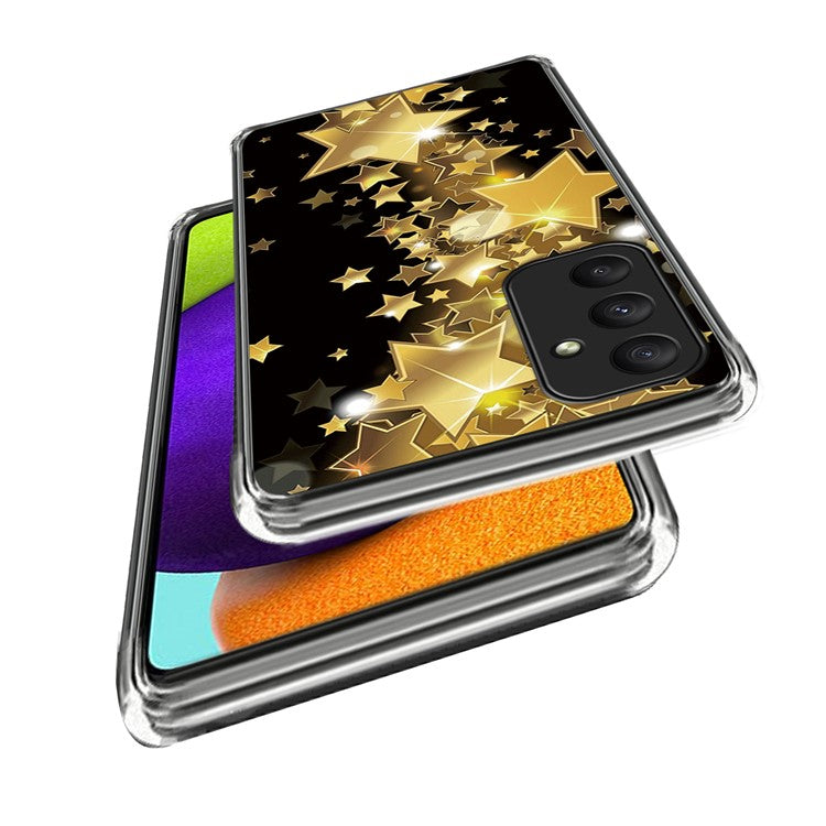 For Samsung Galaxy A05s 4G Phone Case Pattern Slim Design Protective Soft TPU Cover - Golden Stars