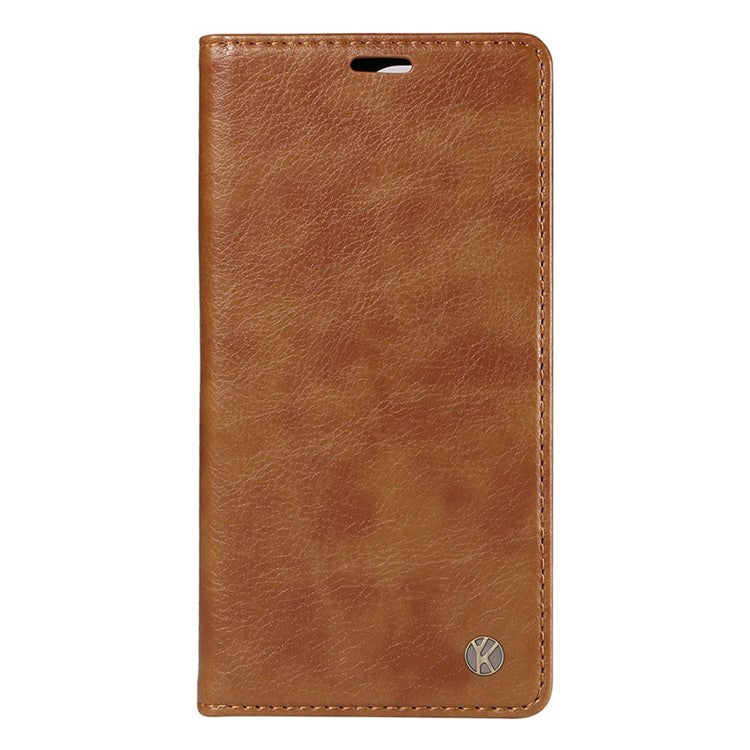 YIKATU YK-006 For Oppo Reno11 5G (Global) Cell Phone Case Litchi Texture PU Leather Stand Wallet Cover - Brown