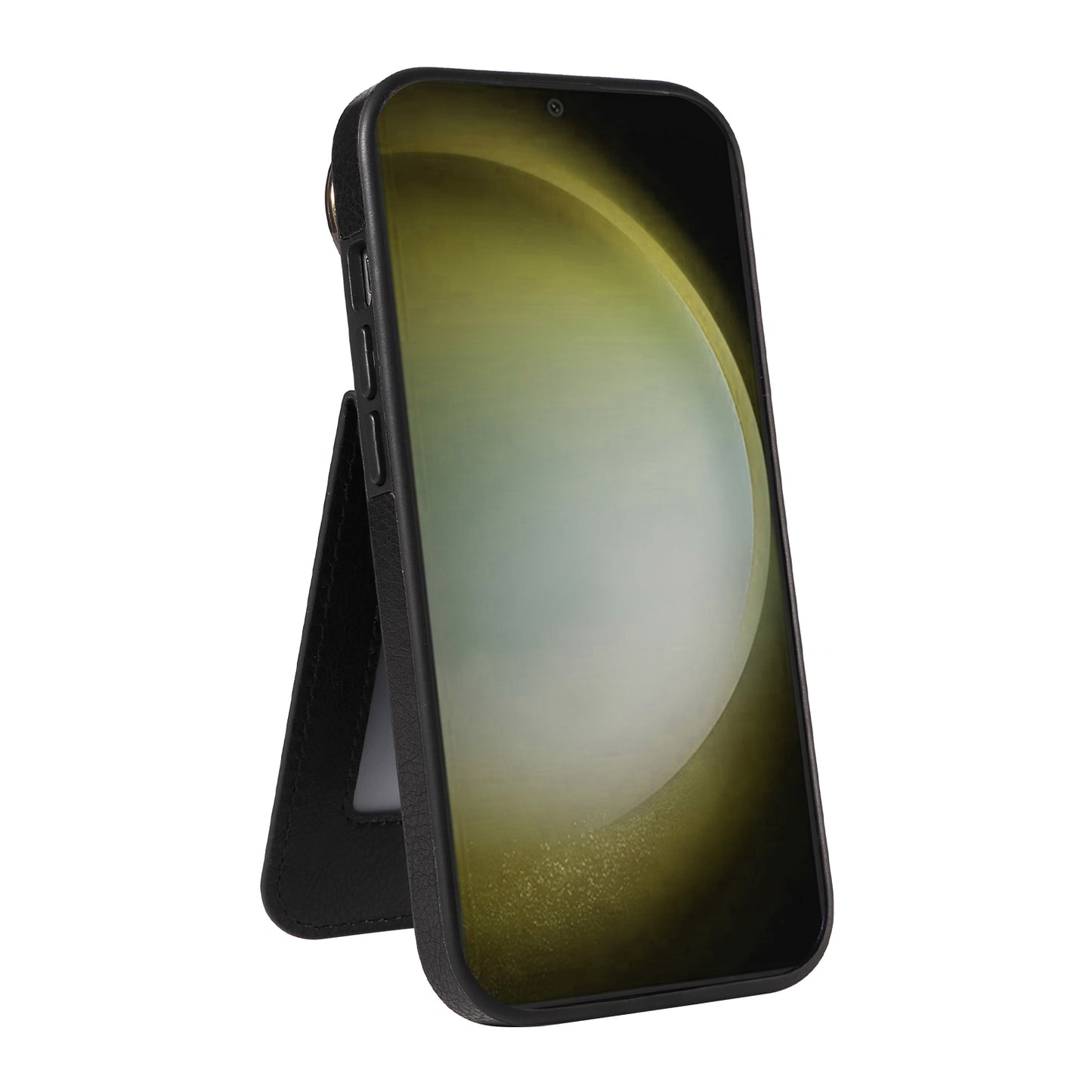 004 PU Leather+TPU Cover for Samsung Galaxy S24+ Case Vertical Flip Litchi Texture Phone Cover - Black