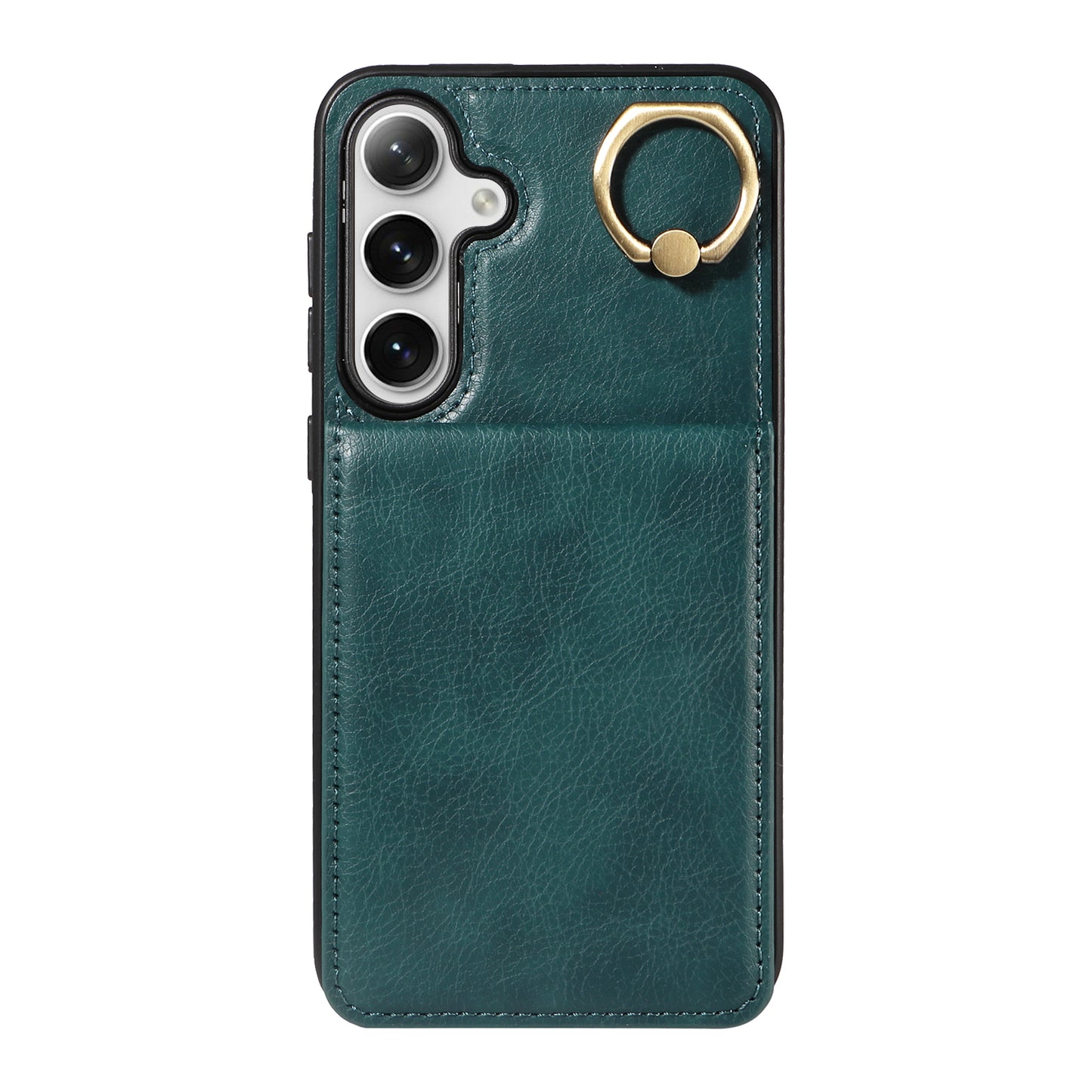 004 PU Leather+TPU Cover for Samsung Galaxy S24+ Case Vertical Flip Litchi Texture Phone Cover - Green