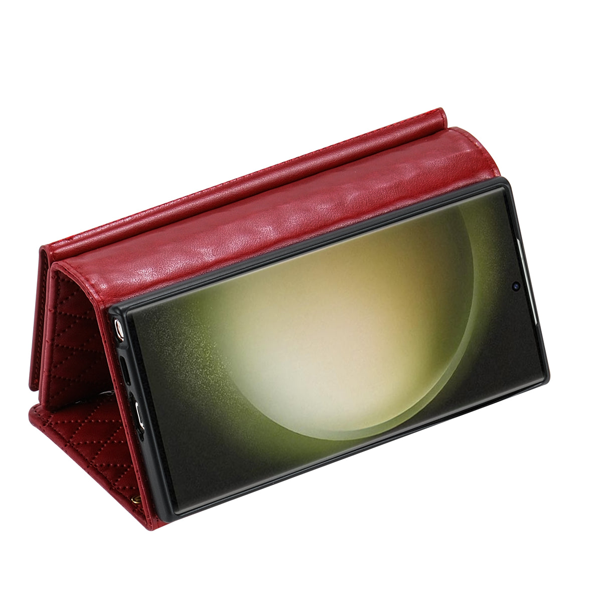 BKS-002 For Samsung Galaxy S24 Ultra Wallet Case 7 Card Slots Leather Shockproof Phone Cover - Red