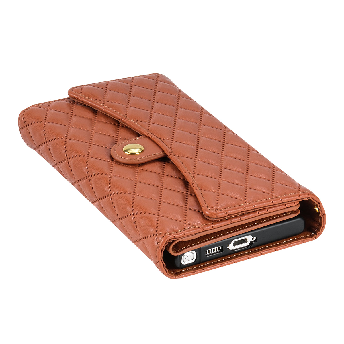 BKS-002 For Samsung Galaxy S24 Ultra Wallet Case 7 Card Slots Leather Shockproof Phone Cover - Brown