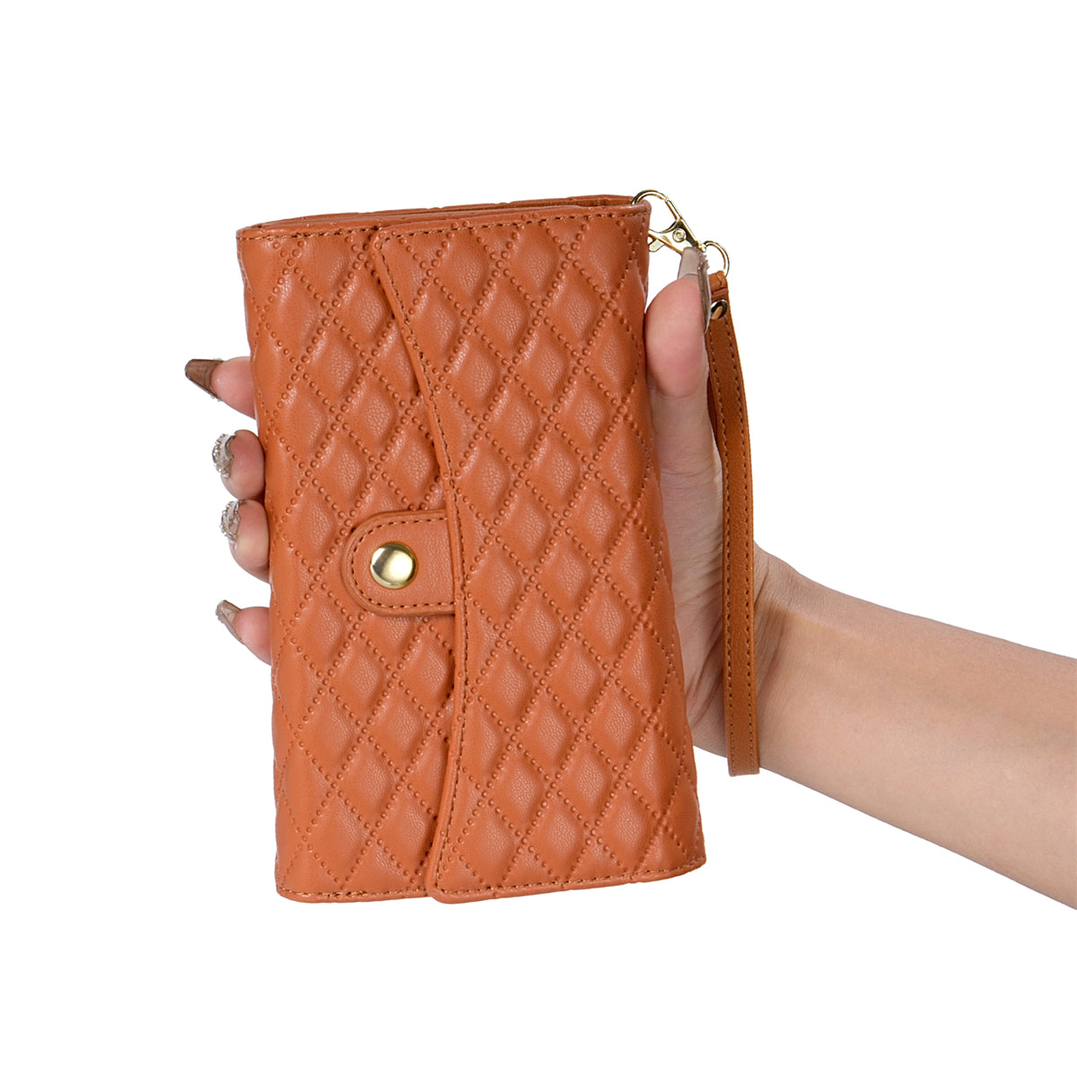 BKS-002 For Samsung Galaxy S24 Ultra Wallet Case 7 Card Slots Leather Shockproof Phone Cover - Brown