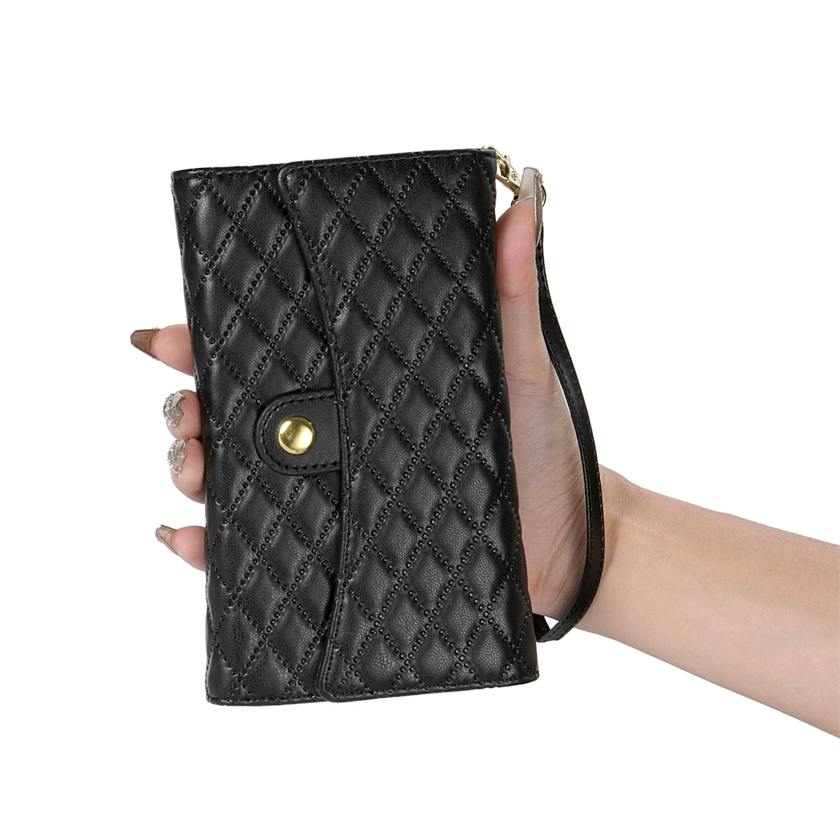 BKS-002 For Samsung Galaxy S24 Ultra Wallet Case 7 Card Slots Leather Shockproof Phone Cover - Black