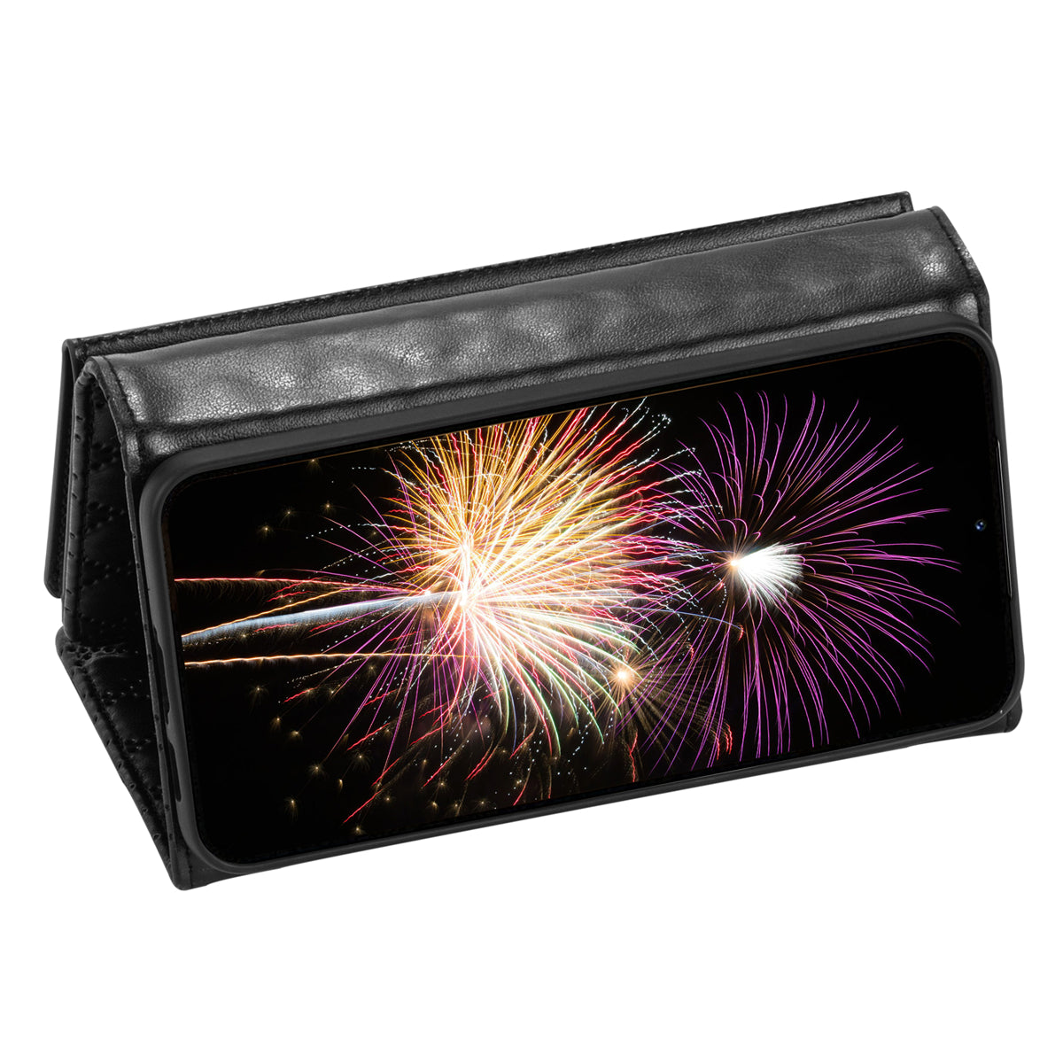 BKS-002 For Samsung Galaxy S24 Leather Flip Case Phone Cover Card Slots Zipper Pocket - Black