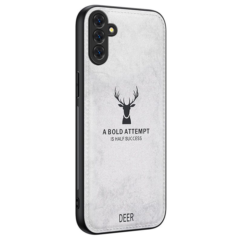 For Samsung Galaxy S24 Case Luxury Soft Texture Deer Pattern Phone Cover - Grey