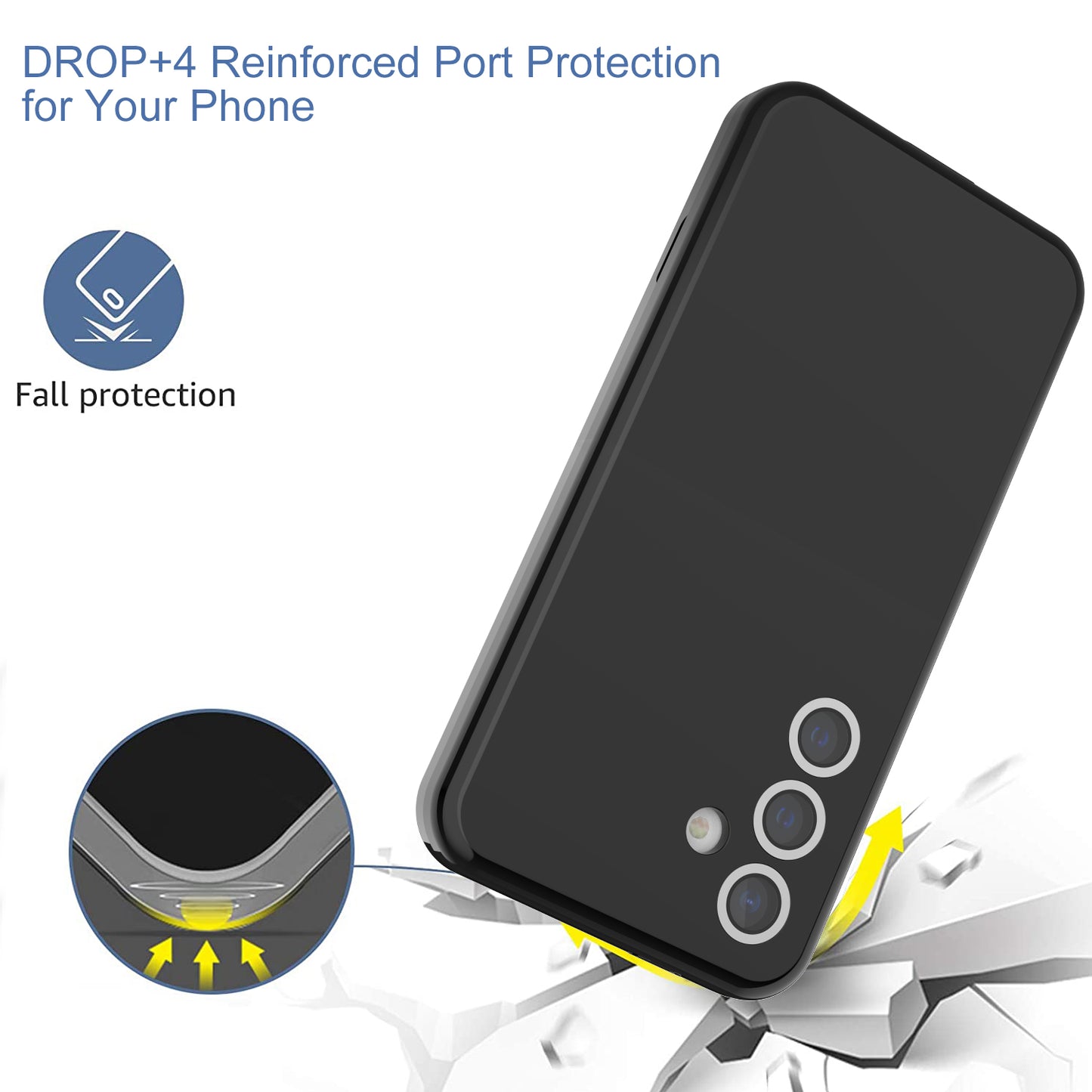 GW03 For Samsung Galaxy S24+ Case Rubberized TPU + PC Phone Back Cover - Black