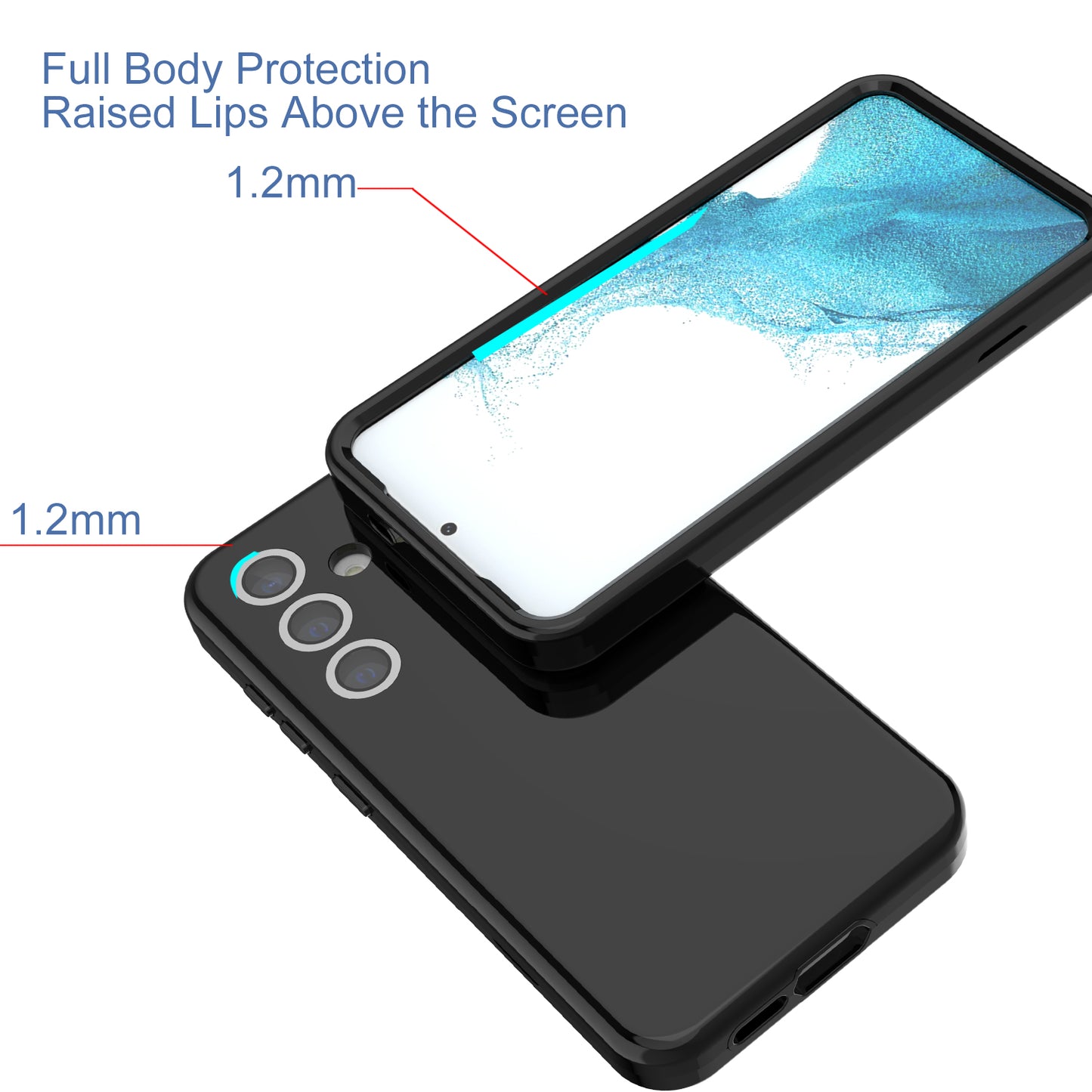GW03 For Samsung Galaxy S24+ Case Rubberized TPU + PC Phone Back Cover - Black