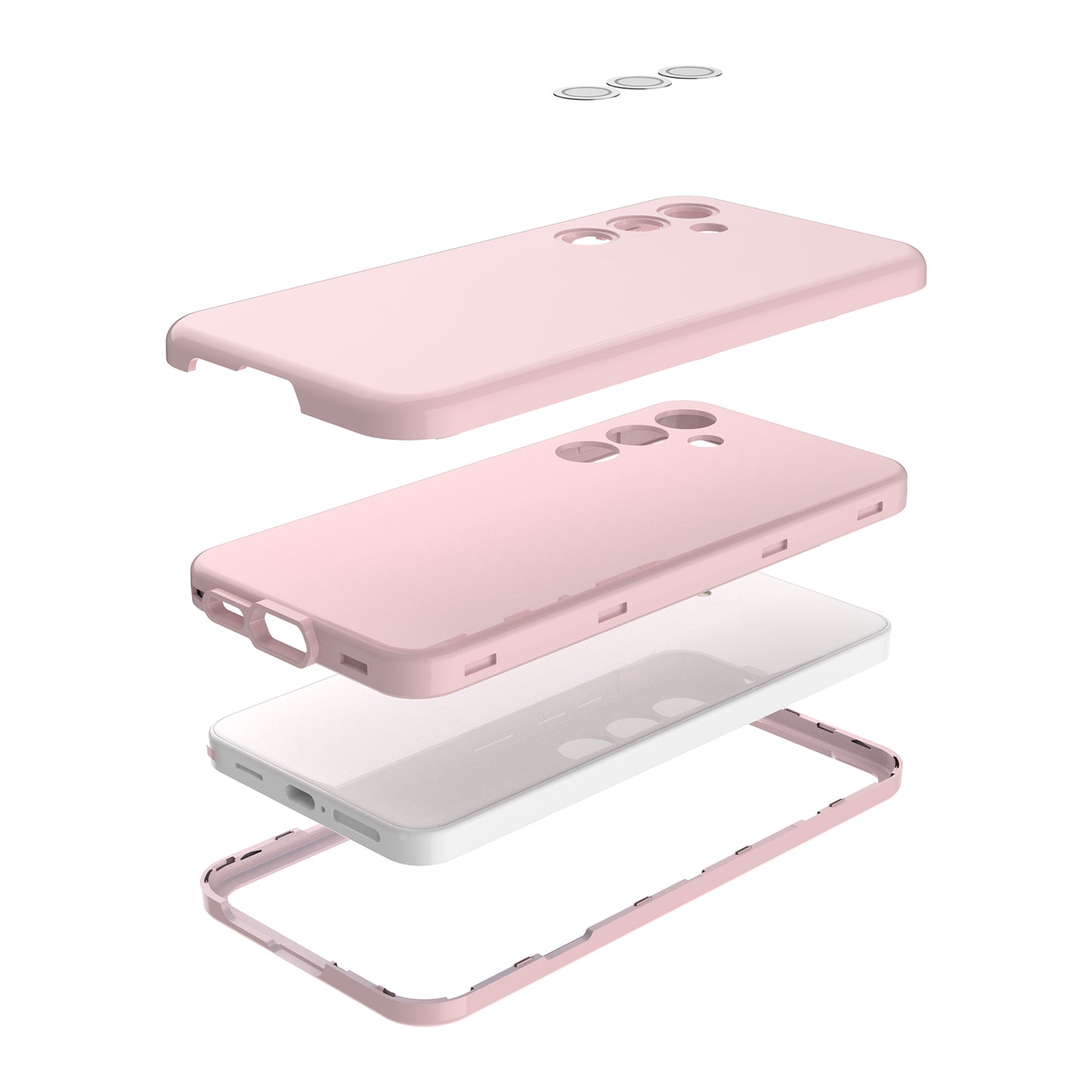 GW03 For Samsung Galaxy S24+ Case Rubberized TPU + PC Phone Back Cover - Rose Gold