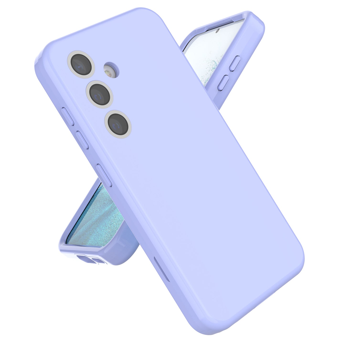 GW03 For Samsung Galaxy S24+ Case Rubberized TPU + PC Phone Back Cover - Light Purple