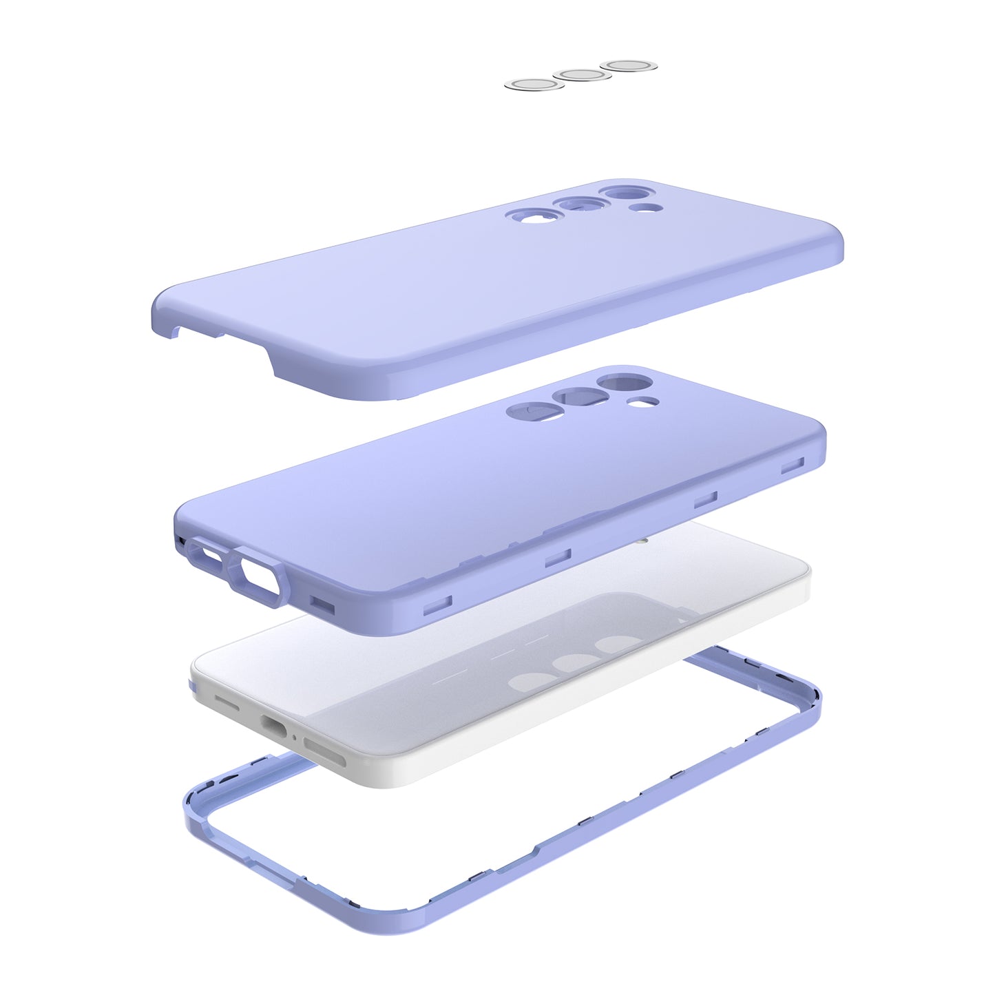 GW03 For Samsung Galaxy S24+ Case Rubberized TPU + PC Phone Back Cover - Light Purple