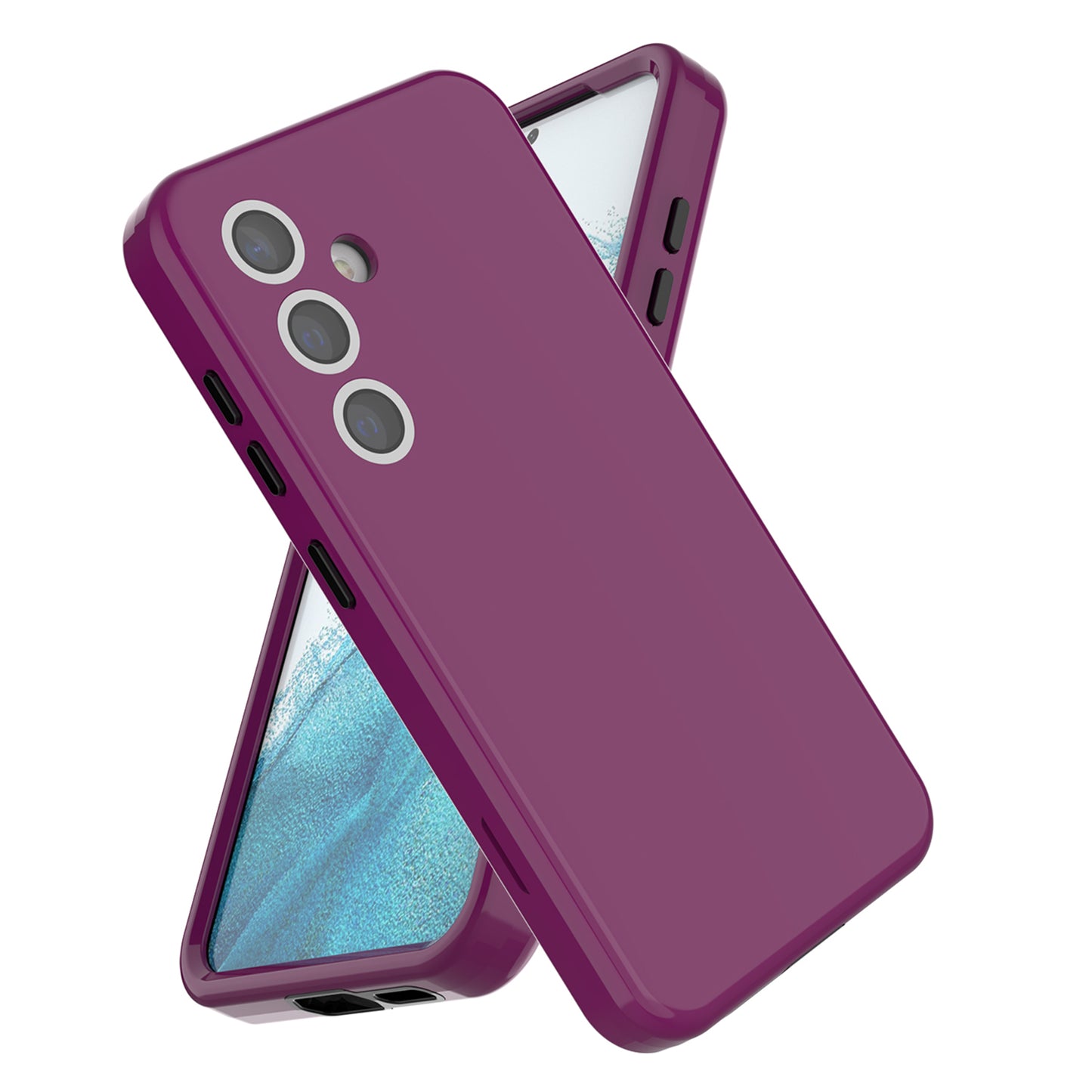GW03 For Samsung Galaxy S24+ Case Rubberized TPU + PC Phone Back Cover - Dark Purple