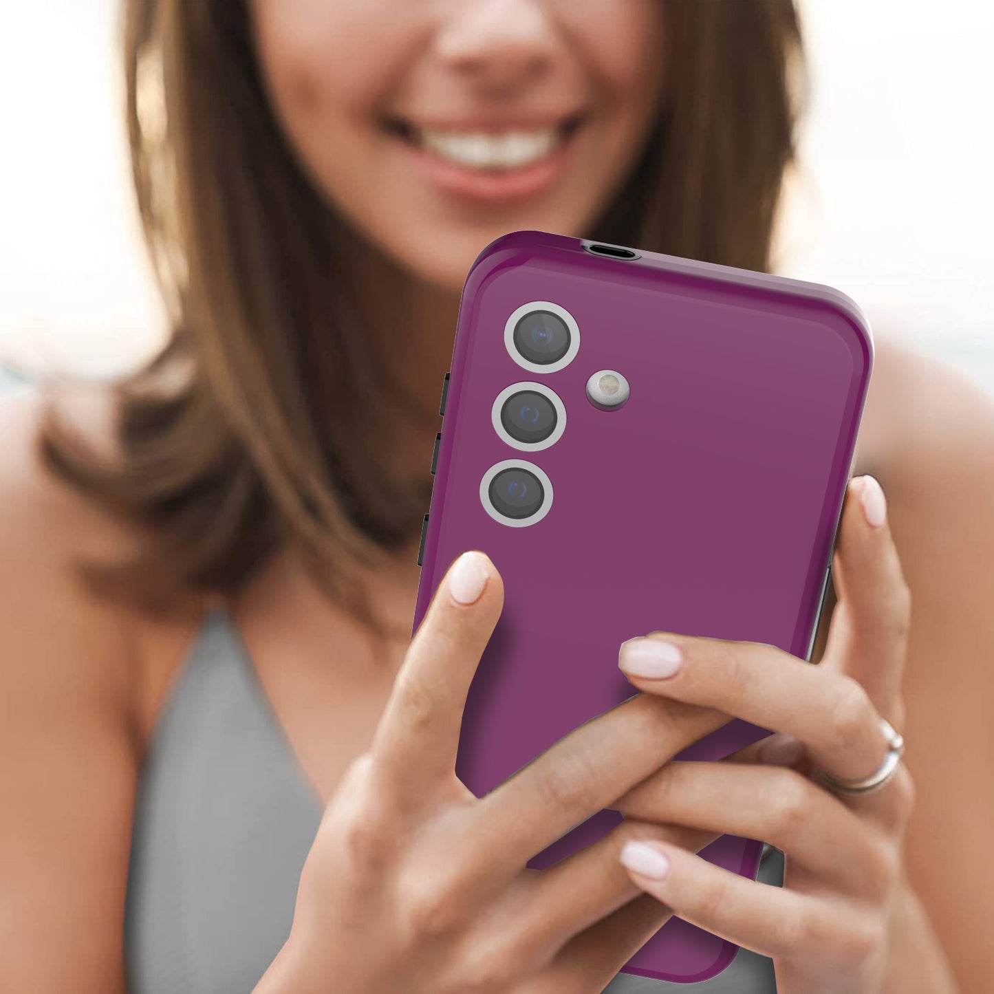 GW03 For Samsung Galaxy S24+ Case Rubberized TPU + PC Phone Back Cover - Dark Purple