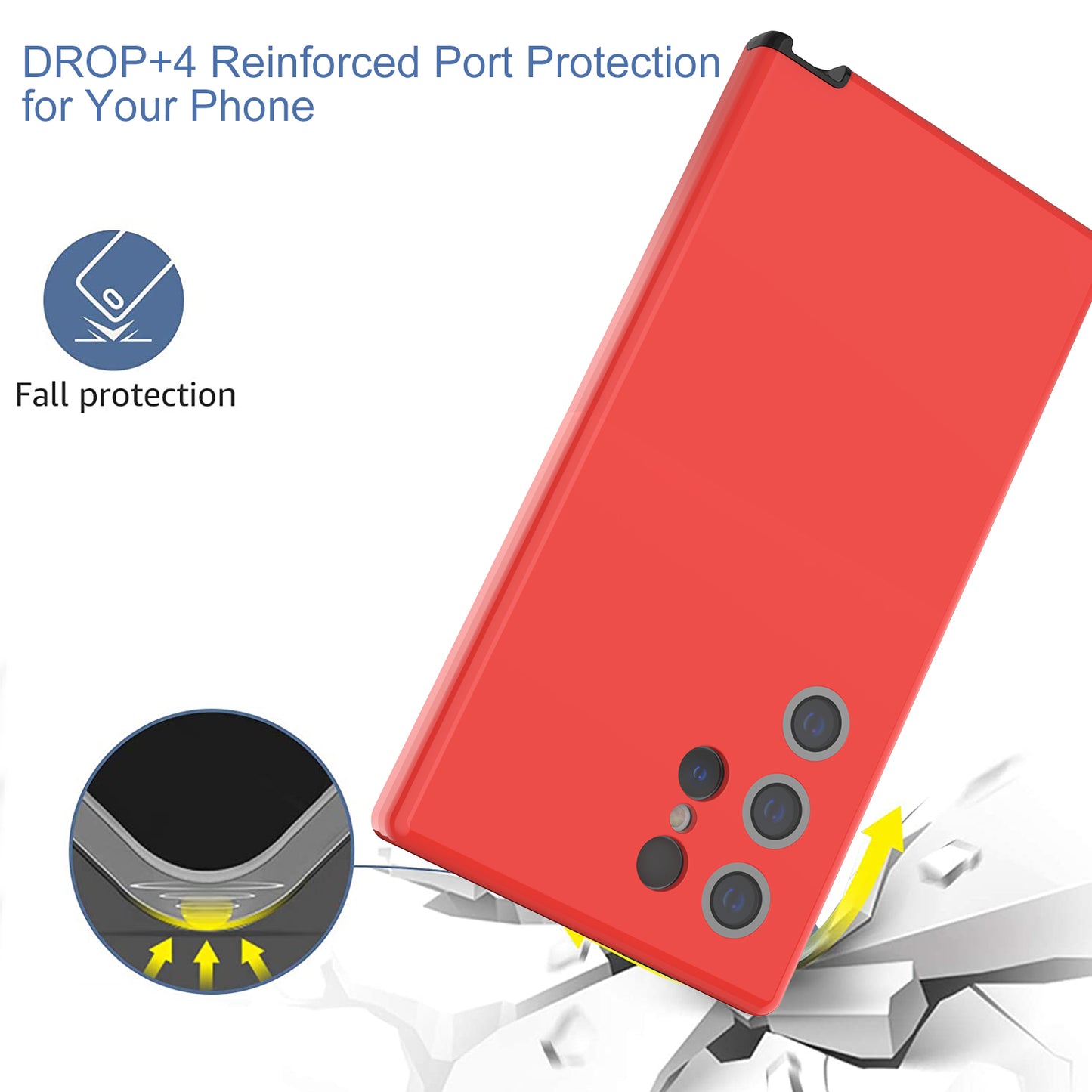 GW03 For Samsung Galaxy S24 Ultra Cell Phone Case Anti-fingerprint Rubberized TPU + PC Cover - Red
