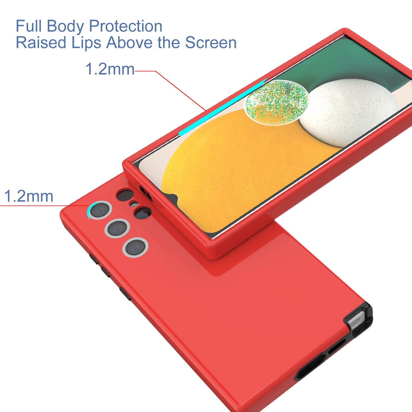 GW03 For Samsung Galaxy S24 Ultra Cell Phone Case Anti-fingerprint Rubberized TPU + PC Cover - Red
