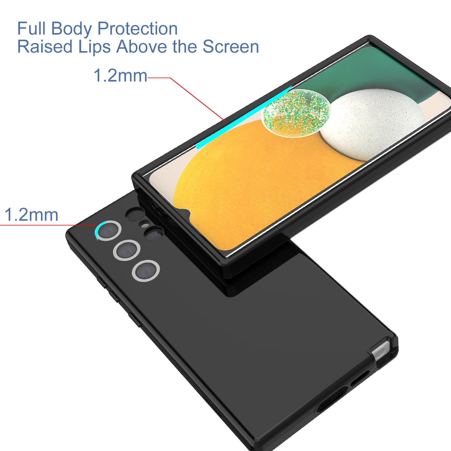 GW03 For Samsung Galaxy S24 Ultra Cell Phone Case Anti-fingerprint Rubberized TPU + PC Cover - Black