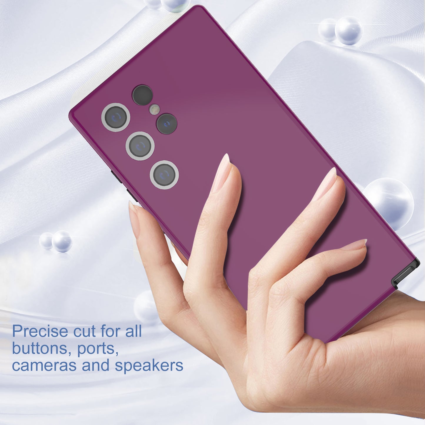 GW03 For Samsung Galaxy S24 Ultra Cell Phone Case Anti-fingerprint Rubberized TPU + PC Cover - Dark Purple