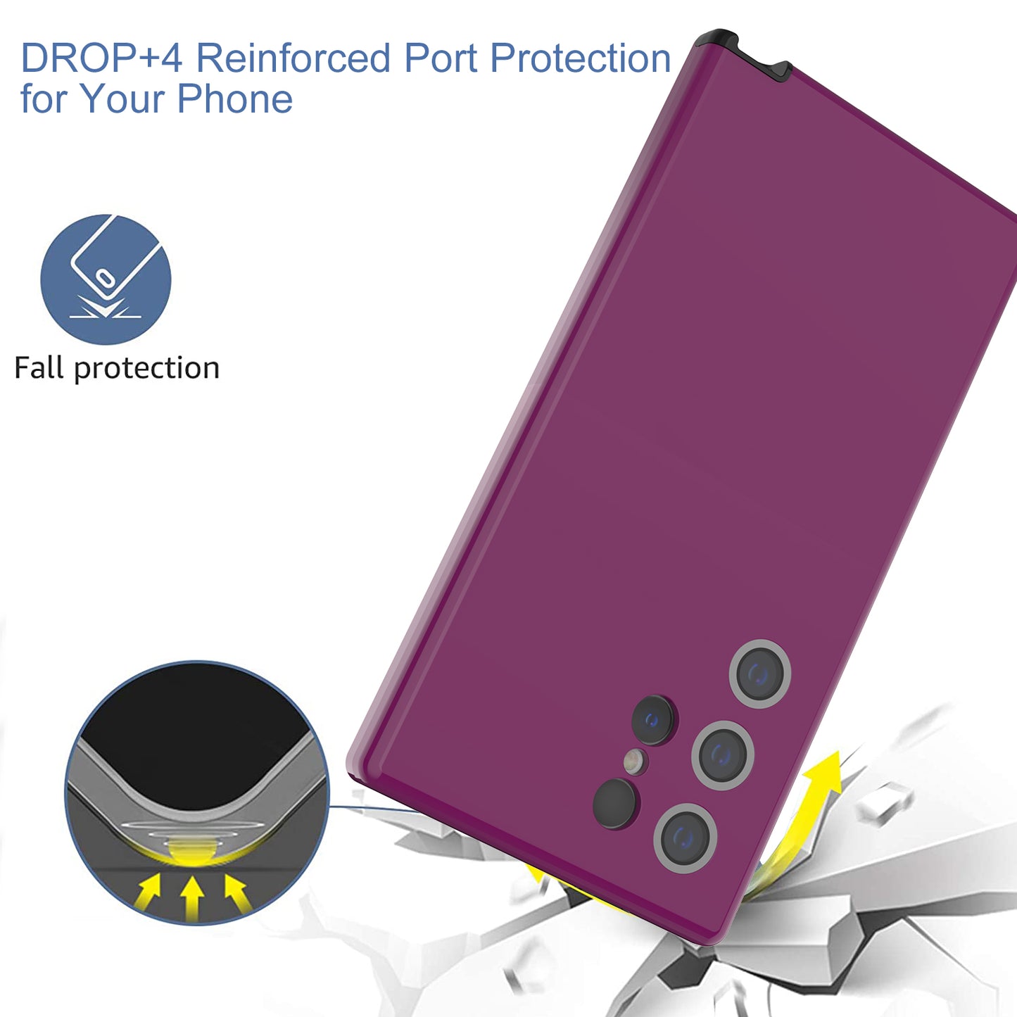 GW03 For Samsung Galaxy S24 Ultra Cell Phone Case Anti-fingerprint Rubberized TPU + PC Cover - Dark Purple