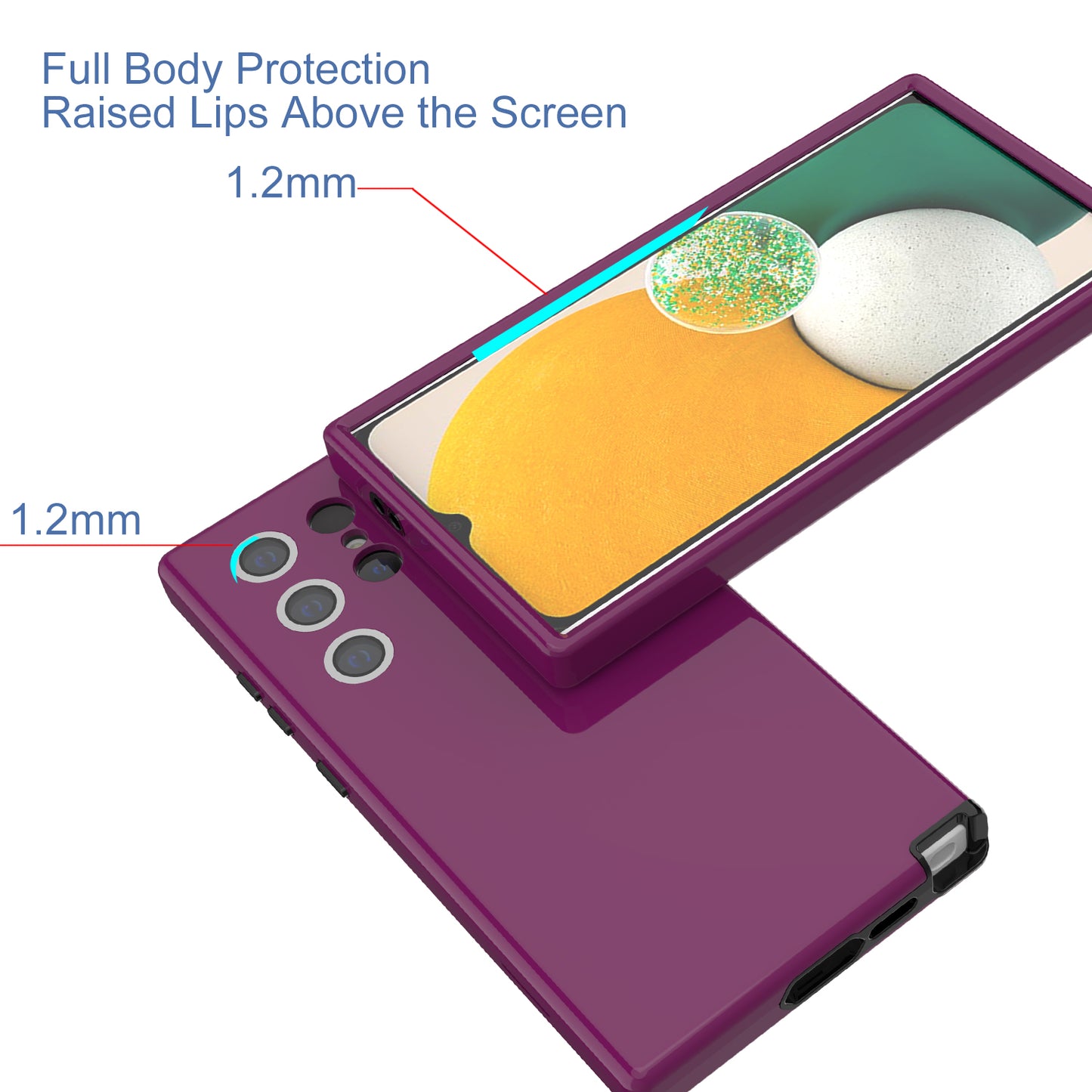 GW03 For Samsung Galaxy S24 Ultra Cell Phone Case Anti-fingerprint Rubberized TPU + PC Cover - Dark Purple