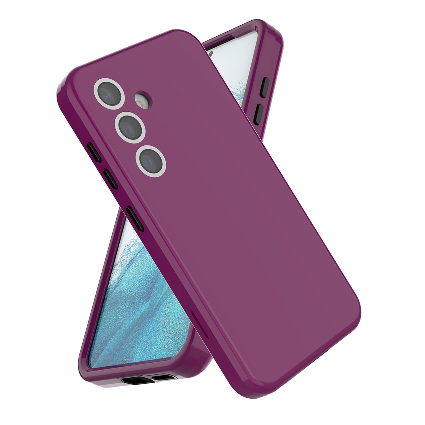 GW03 For Samsung Galaxy S24 Case Shockproof TPU + PC Anti-fingerprint Phone Shell - Dark Purple