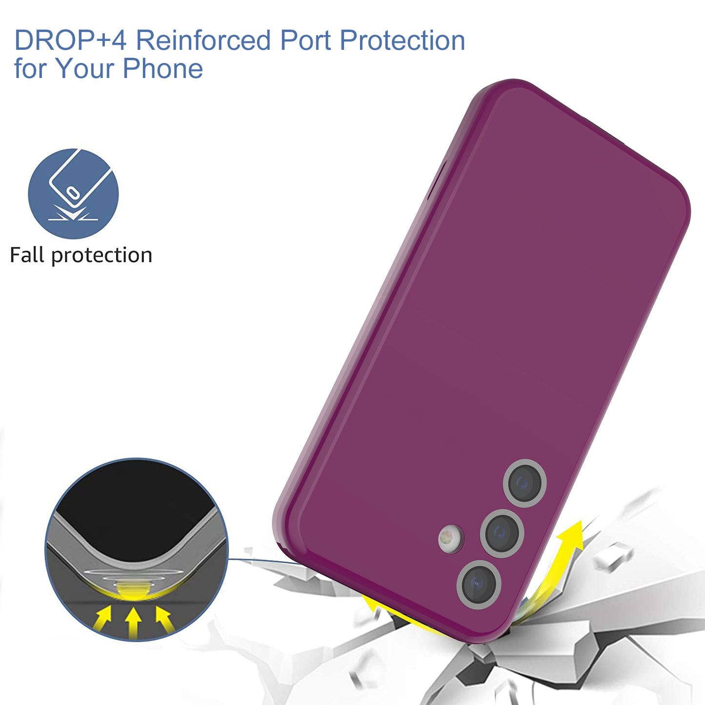 GW03 For Samsung Galaxy S24 Case Shockproof TPU + PC Anti-fingerprint Phone Shell - Dark Purple
