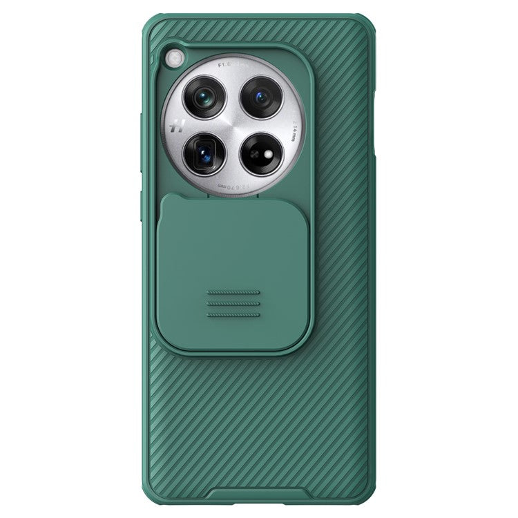 NILLKIN CamShield Pro Series For OnePlus 12 5G Case Slim Shockproof Phone Cover with Slide Camera Lid - Green