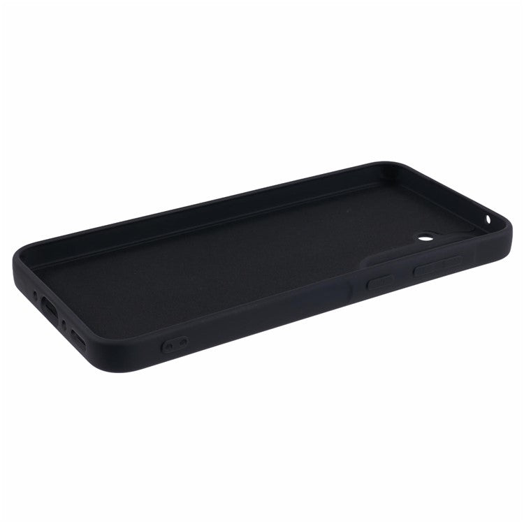 For Samsung Galaxy A55 5G Phone Case TPU Shockproof Cover with Soft Fiber Lining - Black