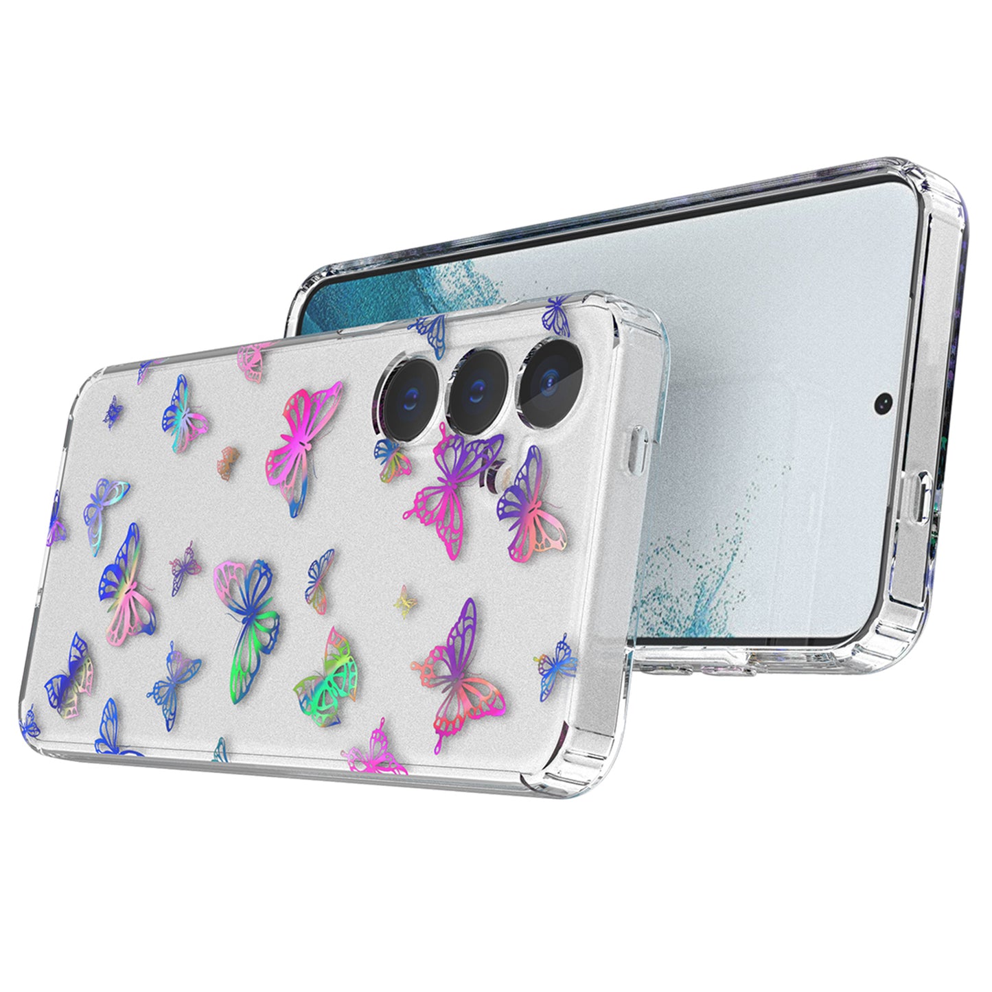For Samsung Galaxy S24 Case Pattern PC + TPU Laser Carving Phone Cover - Butterfly