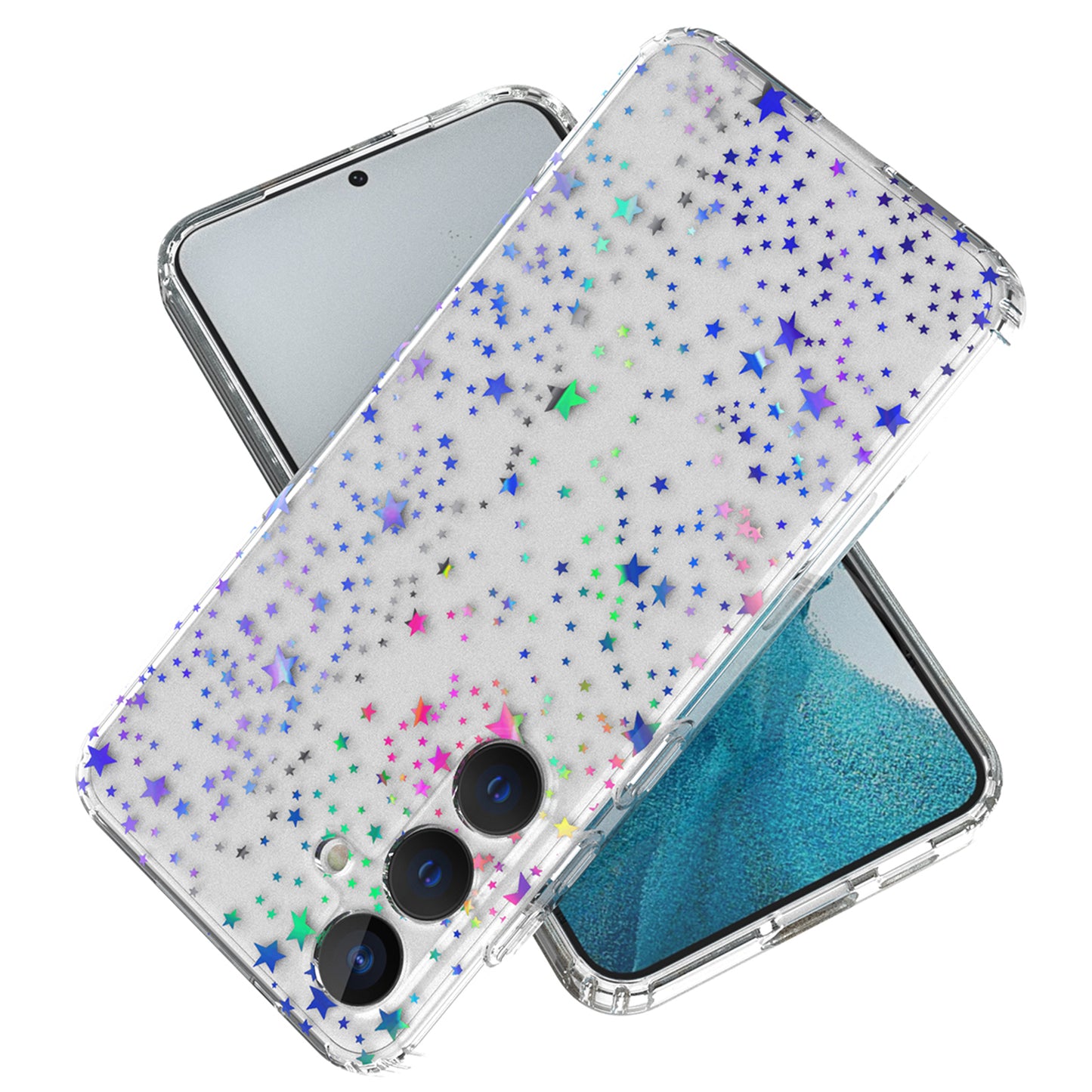 For Samsung Galaxy S24+ Cell Phone Case Stylish Laser Pattern PC + TPU Back Cover - Star