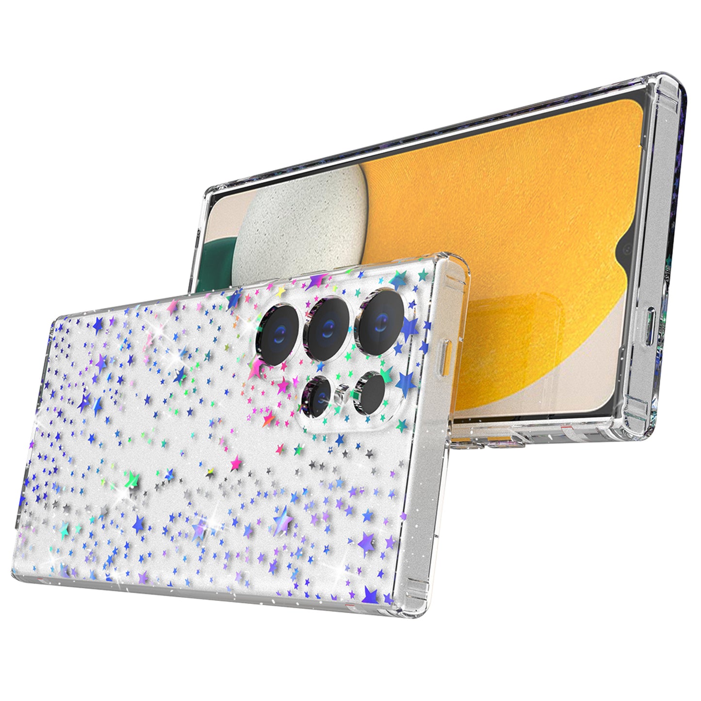 For Samsung Galaxy S24 Ultra Case Laser Pattern Anti-scratch PC + TPU Phone Shell - Star