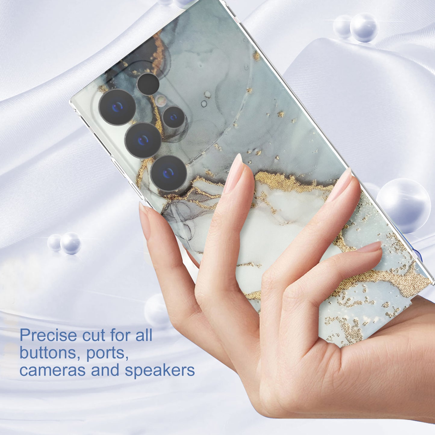 GW18 Phone Case for Samsung Galaxy S24 Ultra Marble Pattern IMD Phone Cover - Style A