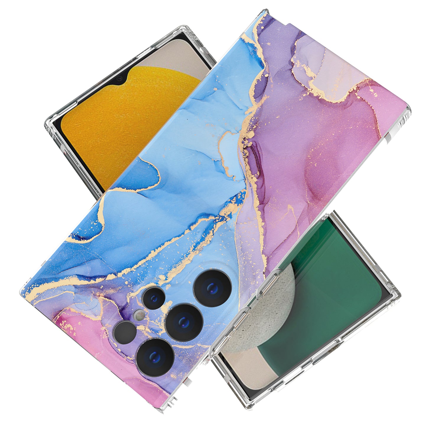 GW18 Phone Case for Samsung Galaxy S24 Ultra Marble Pattern IMD Phone Cover - Style B