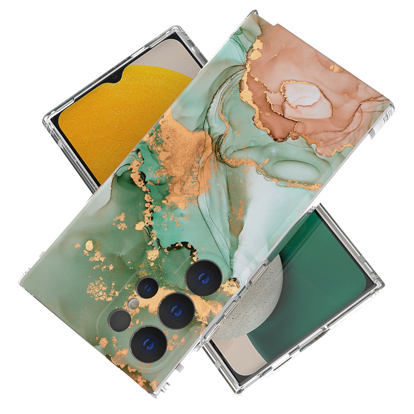 GW18 Phone Case for Samsung Galaxy S24 Ultra Marble Pattern IMD Phone Cover - Style C