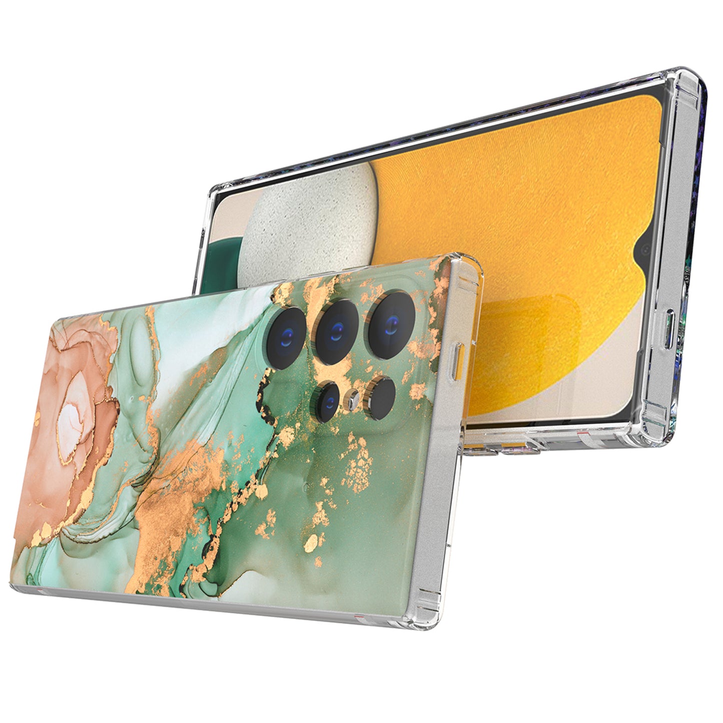GW18 Phone Case for Samsung Galaxy S24 Ultra Marble Pattern IMD Phone Cover - Style C