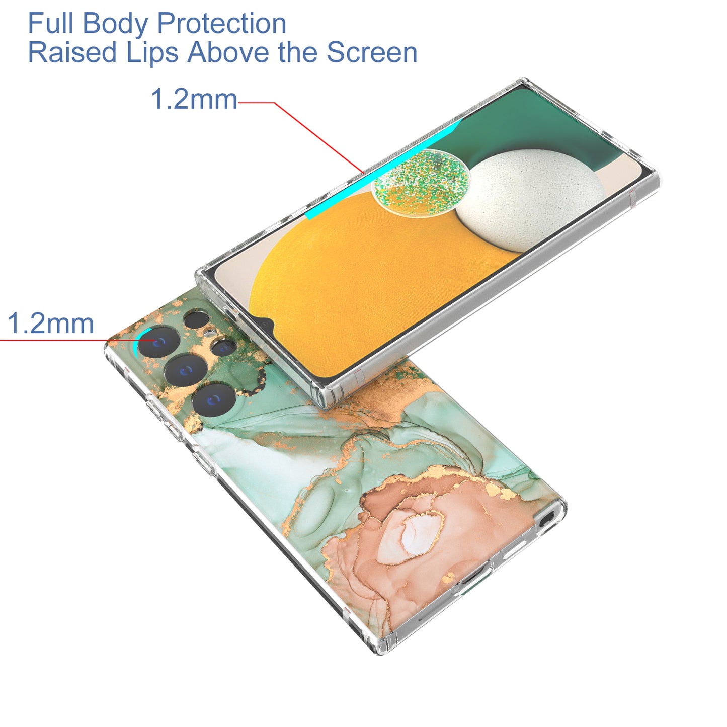 GW18 Phone Case for Samsung Galaxy S24 Ultra Marble Pattern IMD Phone Cover - Style C