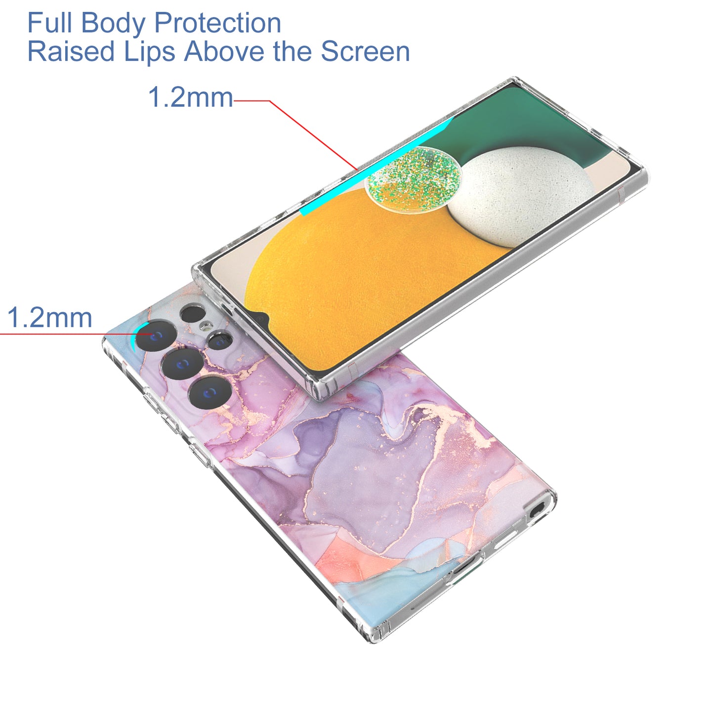 GW18 Phone Case for Samsung Galaxy S24 Ultra Marble Pattern IMD Phone Cover - Style D