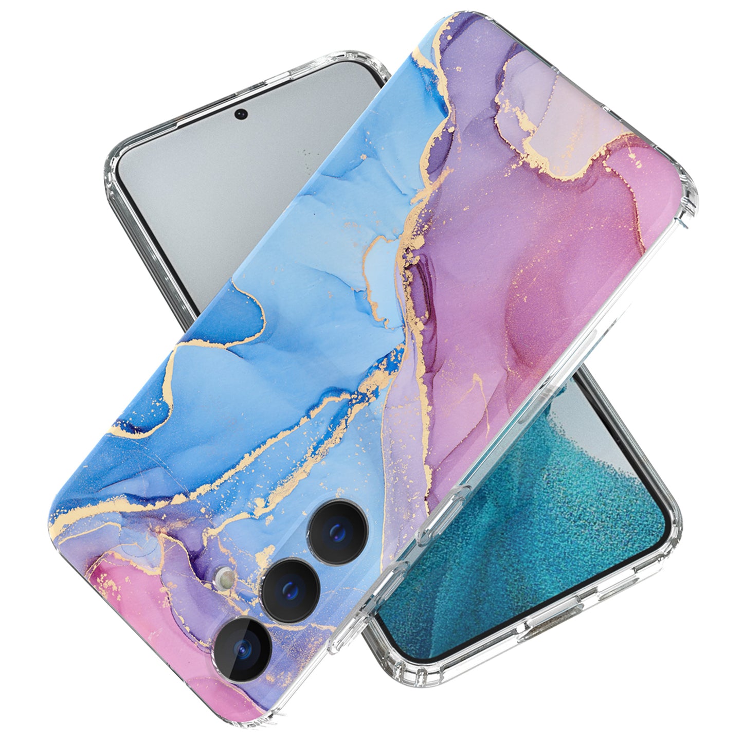 For Samsung Galaxy S24 Phone Case GW18 PC+TPU Back Cover IMD Marble Pattern - Style A