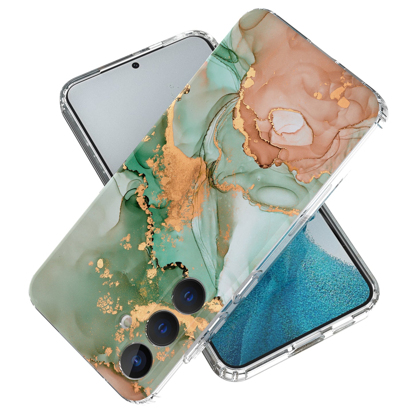 For Samsung Galaxy S24 Phone Case GW18 PC+TPU Back Cover IMD Marble Pattern - Style C