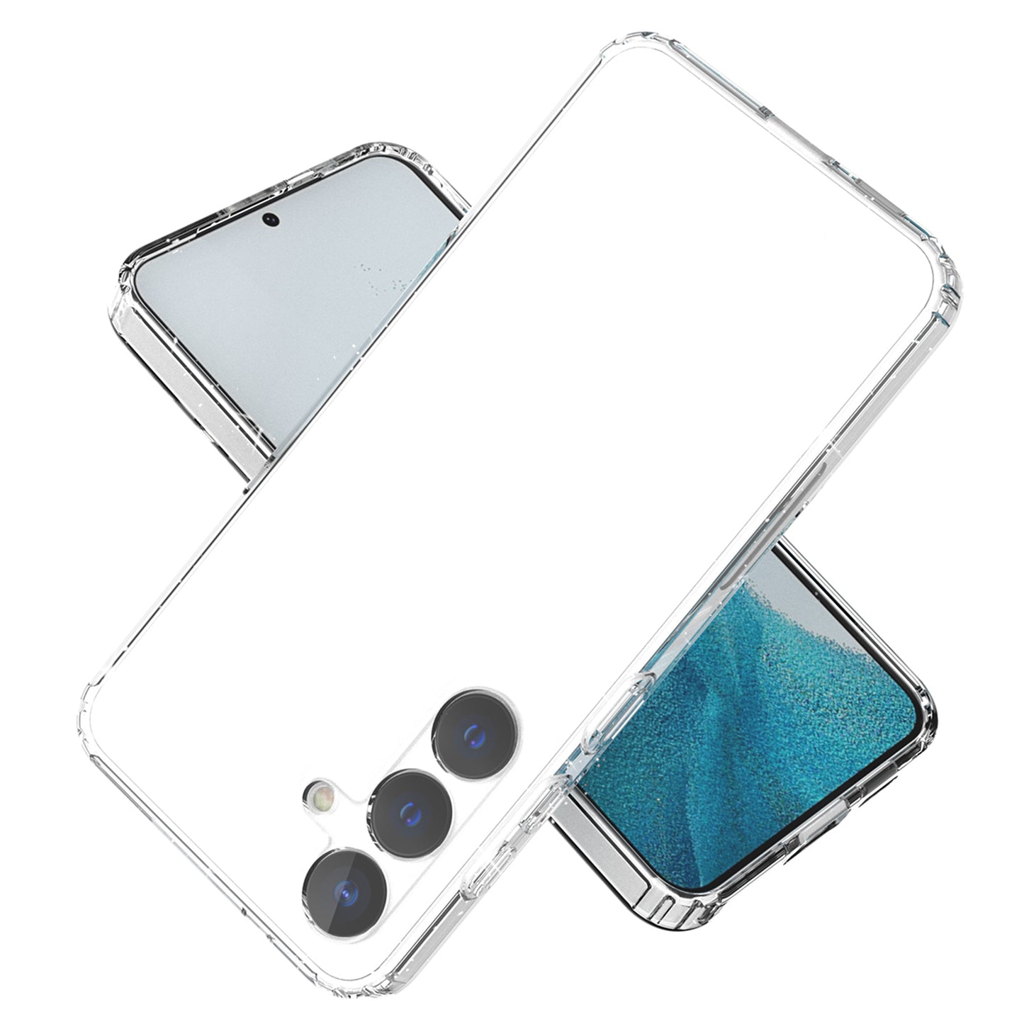 For Samsung Galaxy S24 TPU Case Glitter Clear Phone Back Cover - Transparent