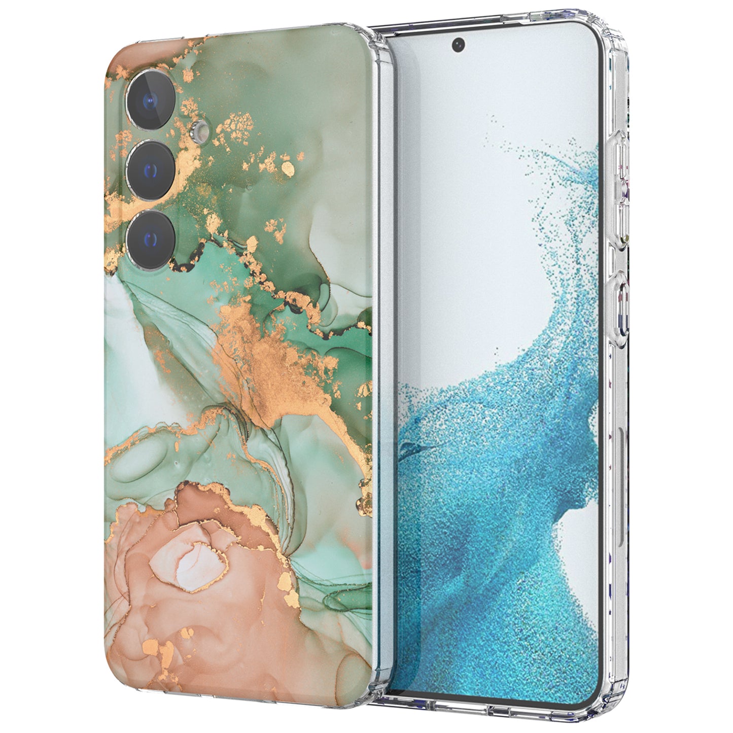 For Samsung Galaxy S24+ Phone Case GW18 Marble Pattern IMD Phone Cover - Style A