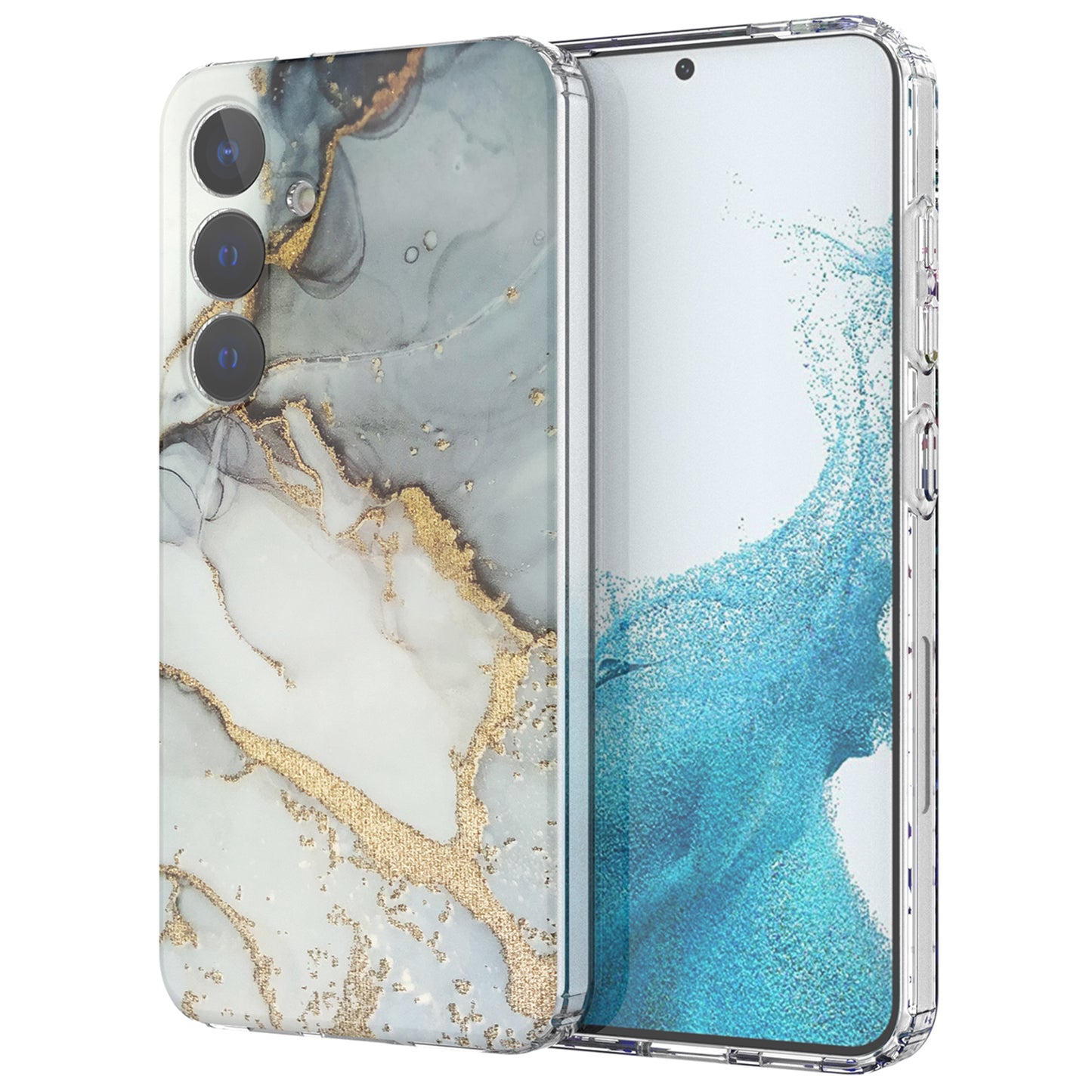 For Samsung Galaxy S24+ Phone Case GW18 Marble Pattern IMD Phone Cover - Style B