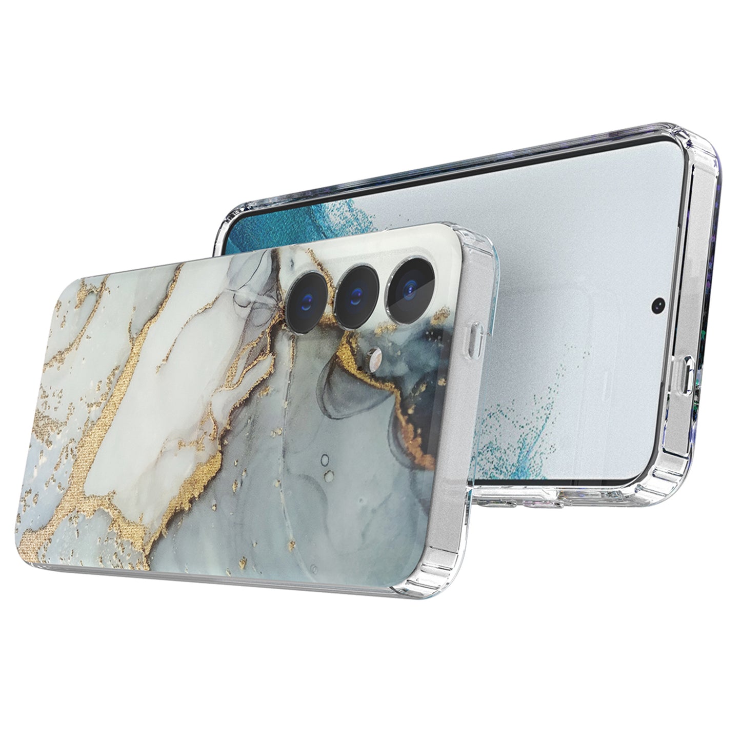 For Samsung Galaxy S24+ Phone Case GW18 Marble Pattern IMD Phone Cover - Style B
