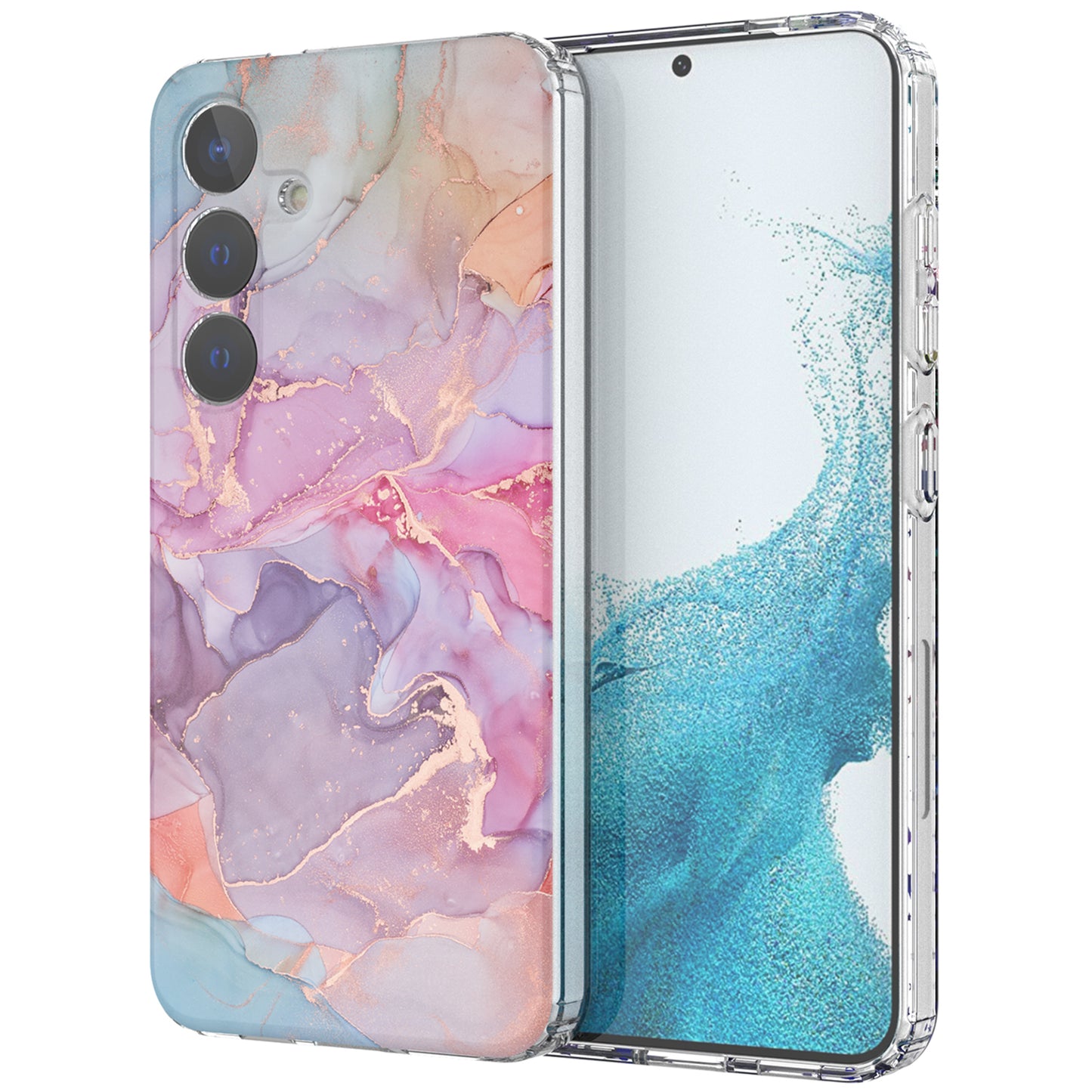 For Samsung Galaxy S24+ Phone Case GW18 Marble Pattern IMD Phone Cover - Style D