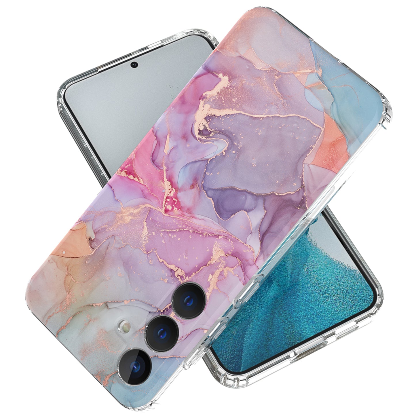 For Samsung Galaxy S24+ Phone Case GW18 Marble Pattern IMD Phone Cover - Style D