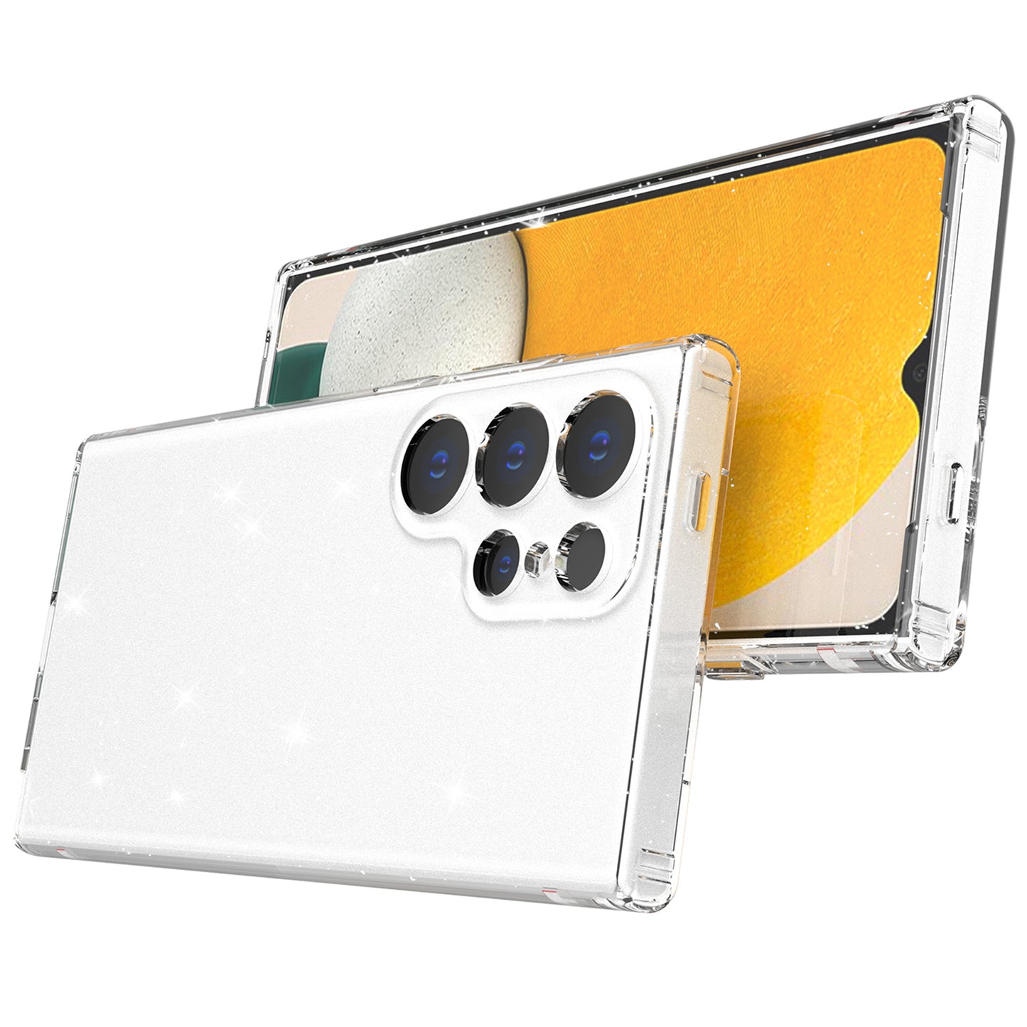 For Samsung Galaxy S24 Ultra TPU Case Glitter Powder Transparent Phone Cover - Transparent