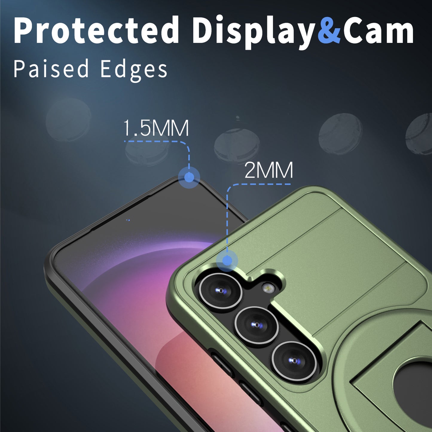 For Samsung Galaxy S24+ Phone Case Magnetic Kickstand Cover Compatible with MagSafe - Green