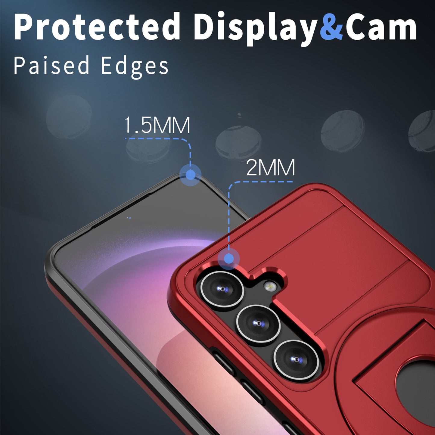 For Samsung Galaxy S24+ Phone Case Magnetic Kickstand Cover Compatible with MagSafe - Red